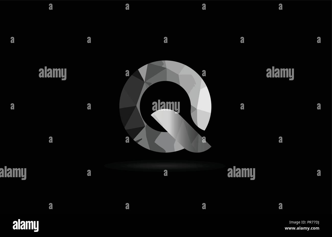 Black And White Alphabet Letter Q Logo Design Suitable For A Company