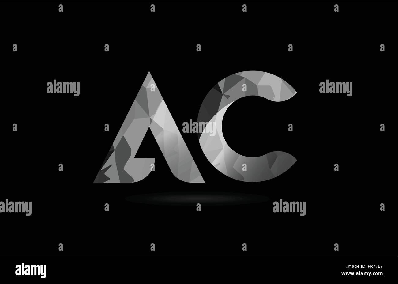 black and white alphabet letter ac a c logo combination design suitable ...