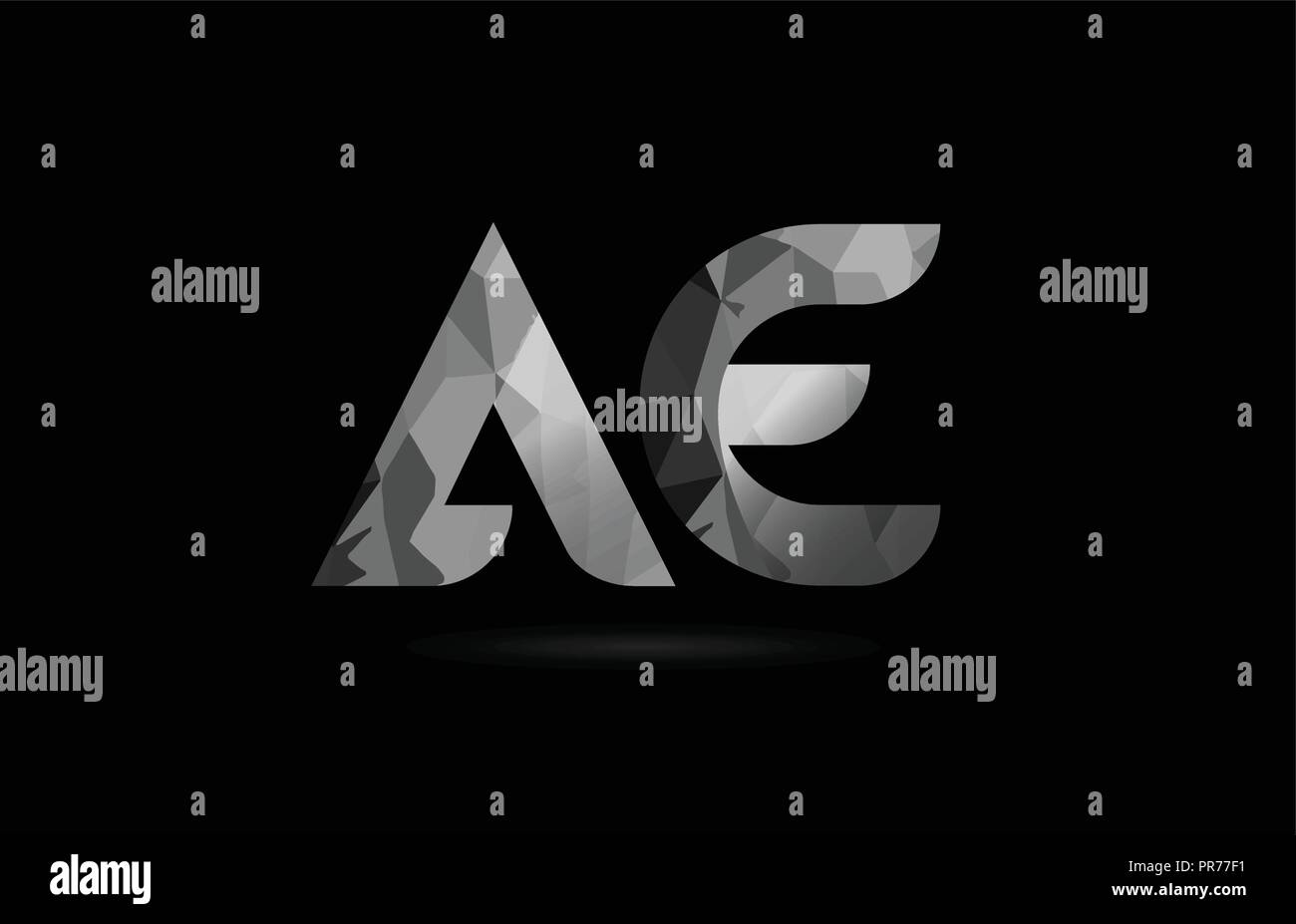black and white alphabet letter ae a e logo combination design suitable for a company or business Stock Vector