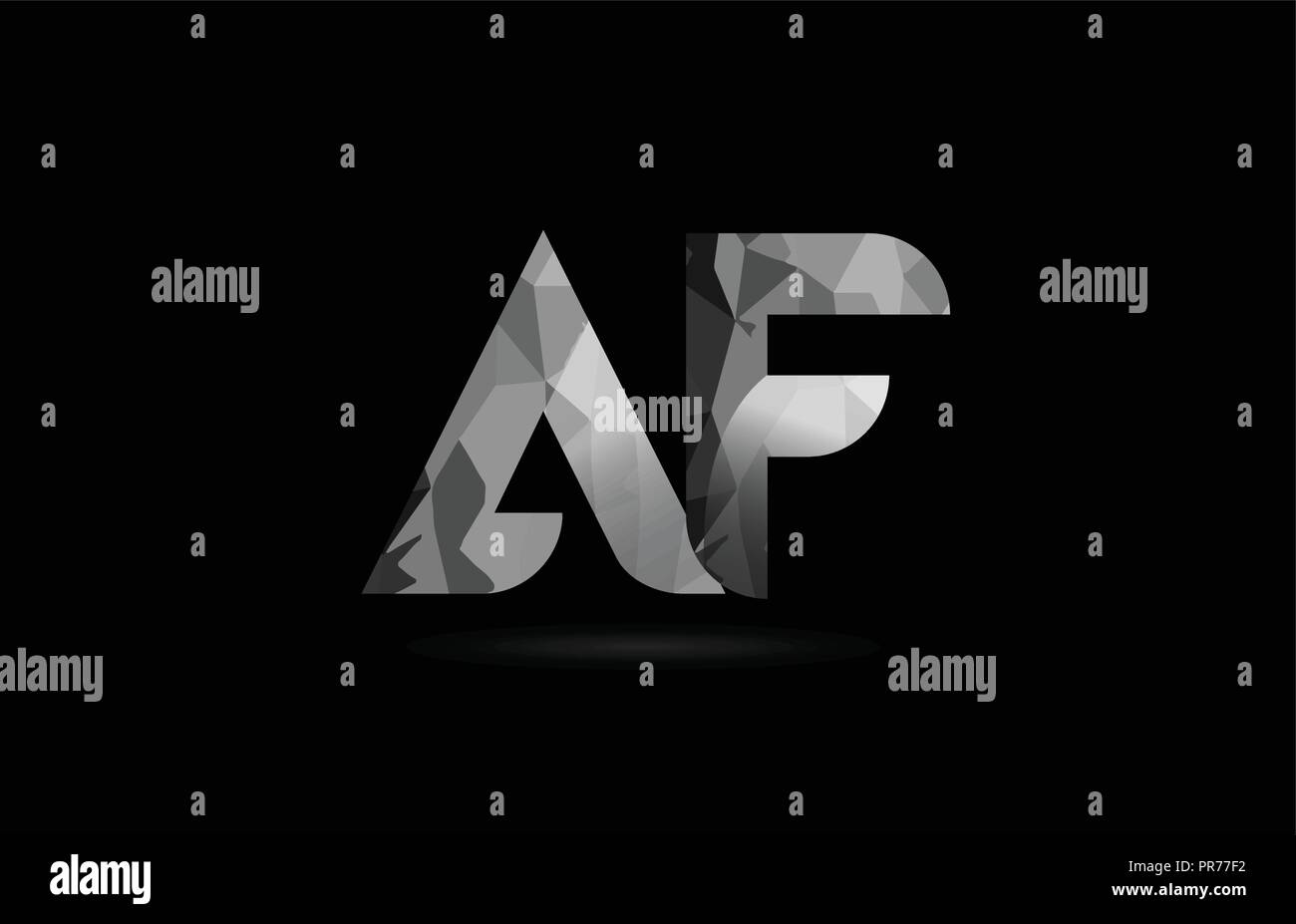 black and white alphabet letter af a f logo combination design suitable ...