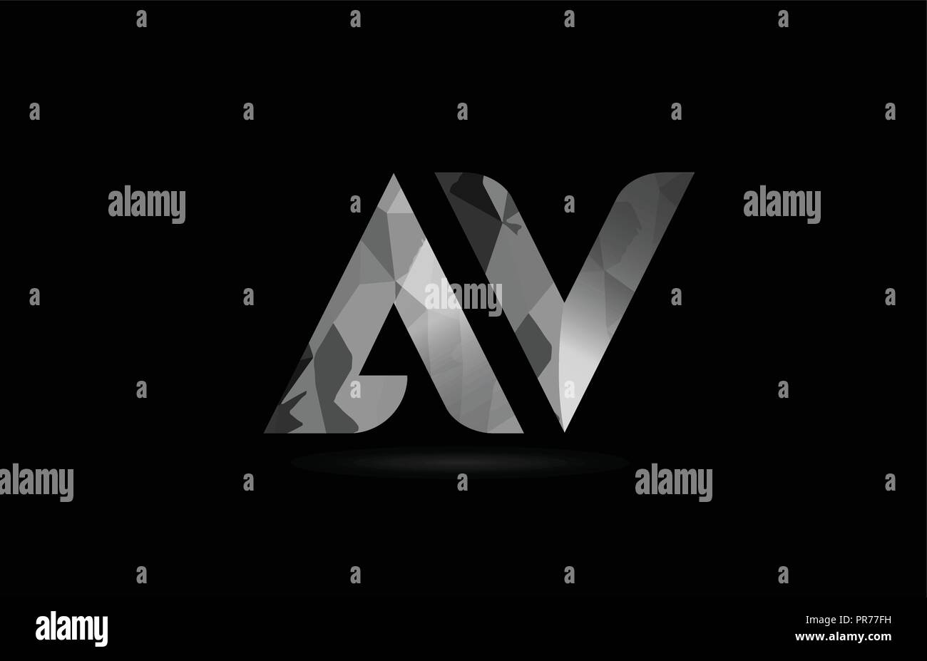 black and white alphabet letter av a v logo combination design suitable for a company or business Stock Vector