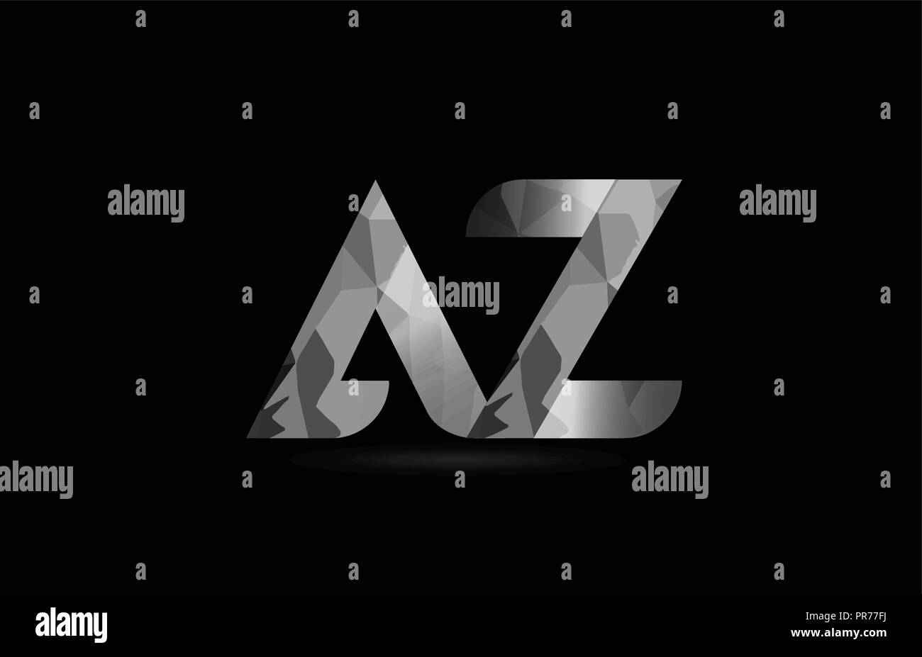 black and white alphabet letter az a z logo combination design suitable ...