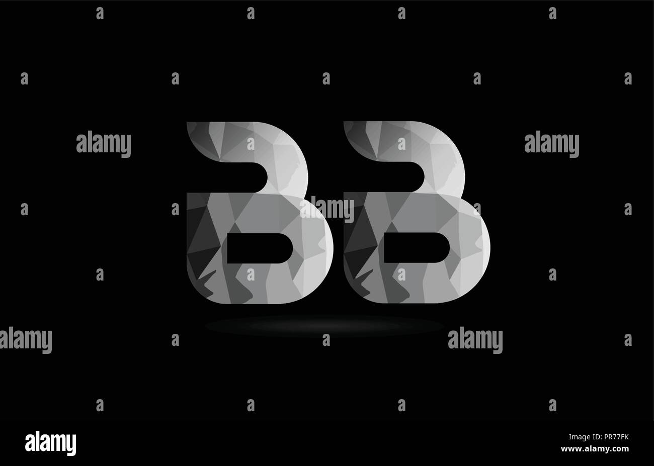 black and white alphabet letter bb b b logo combination design suitable ...