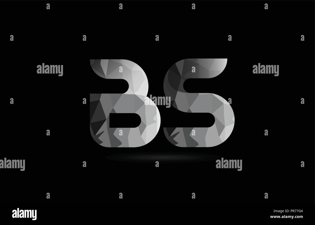 black and white alphabet letter bs b s logo combination design suitable ...