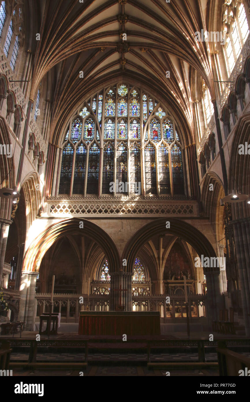 Interior of Exeter Cathedral Devon UK Stock Photo