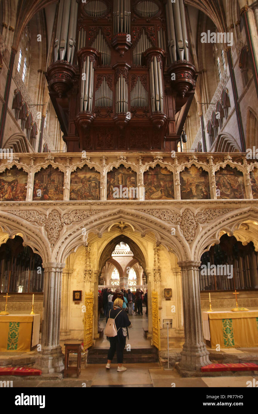 Interior of Exeter Cathedral Devon UK Stock Photo