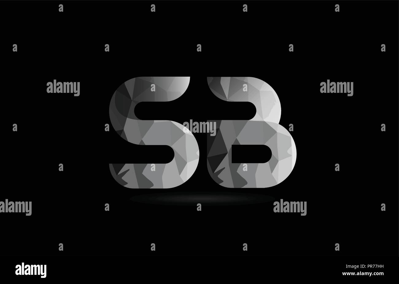 black and white alphabet letter sb s b logo combination design suitable ...