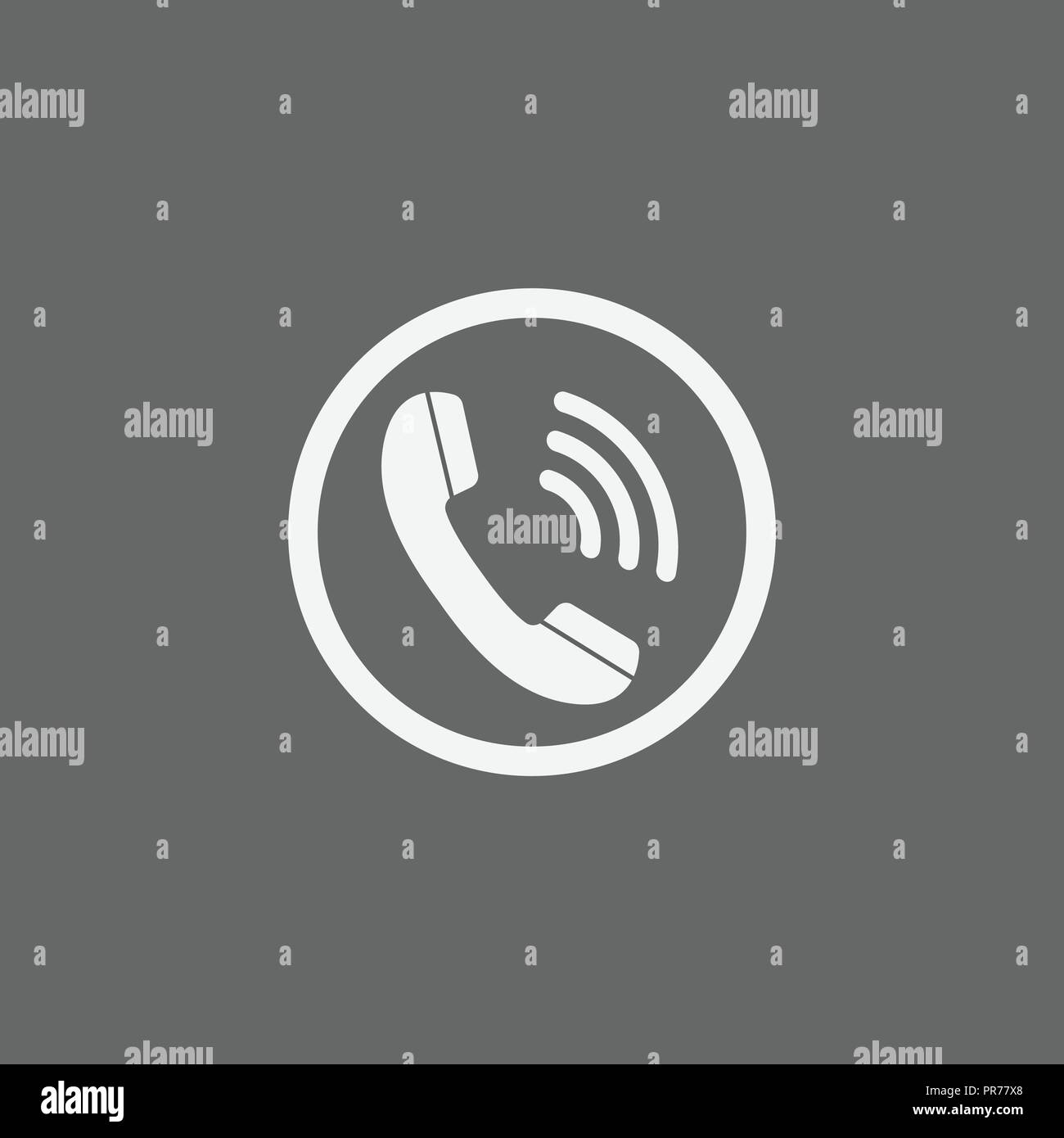 Phone icon, sign. Handset. Vector illustration. Flat design. Black ...
