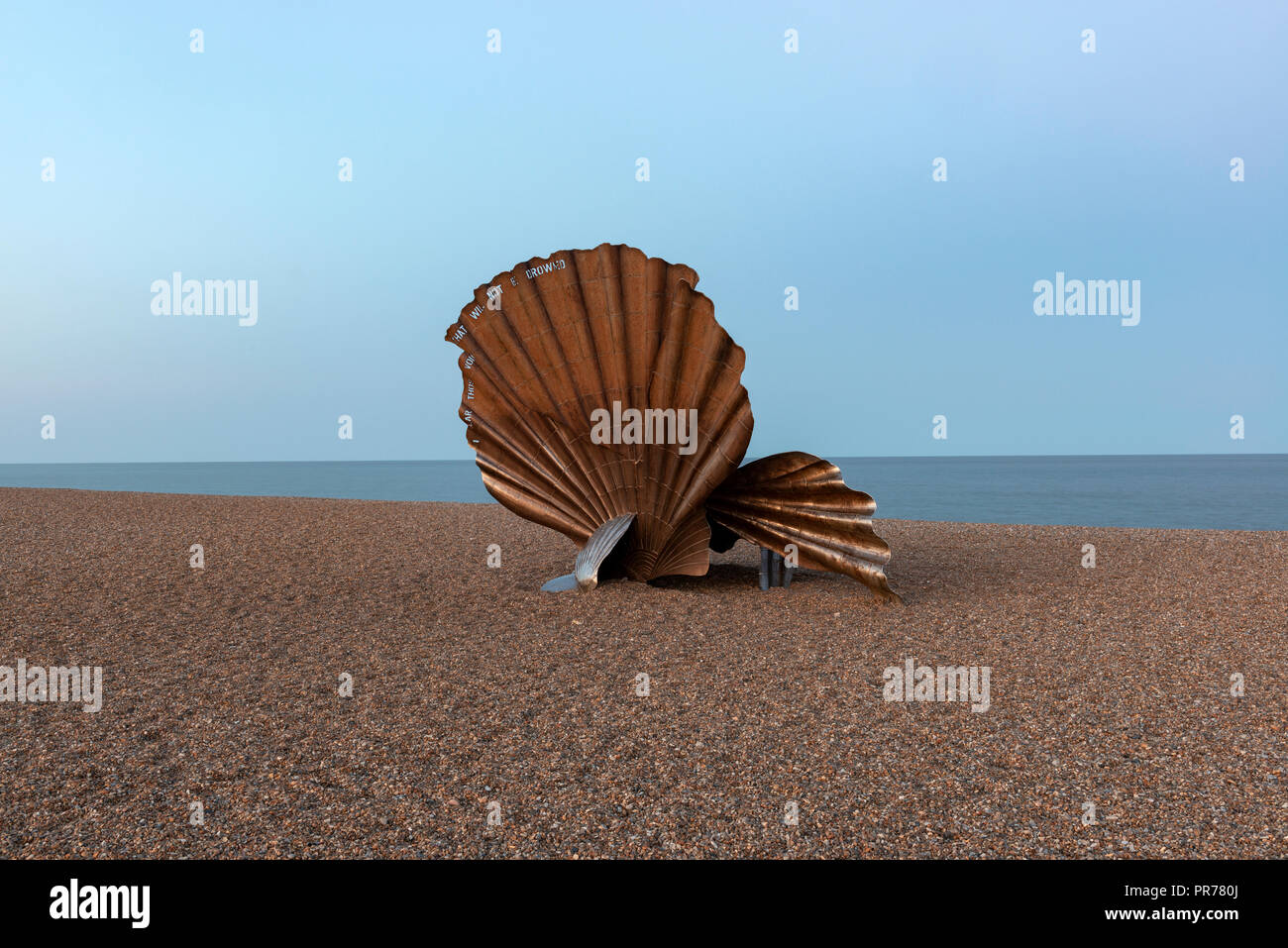 Scallop shell sculpture, Aldeburgh, Suffolk, UK. Stock Photo