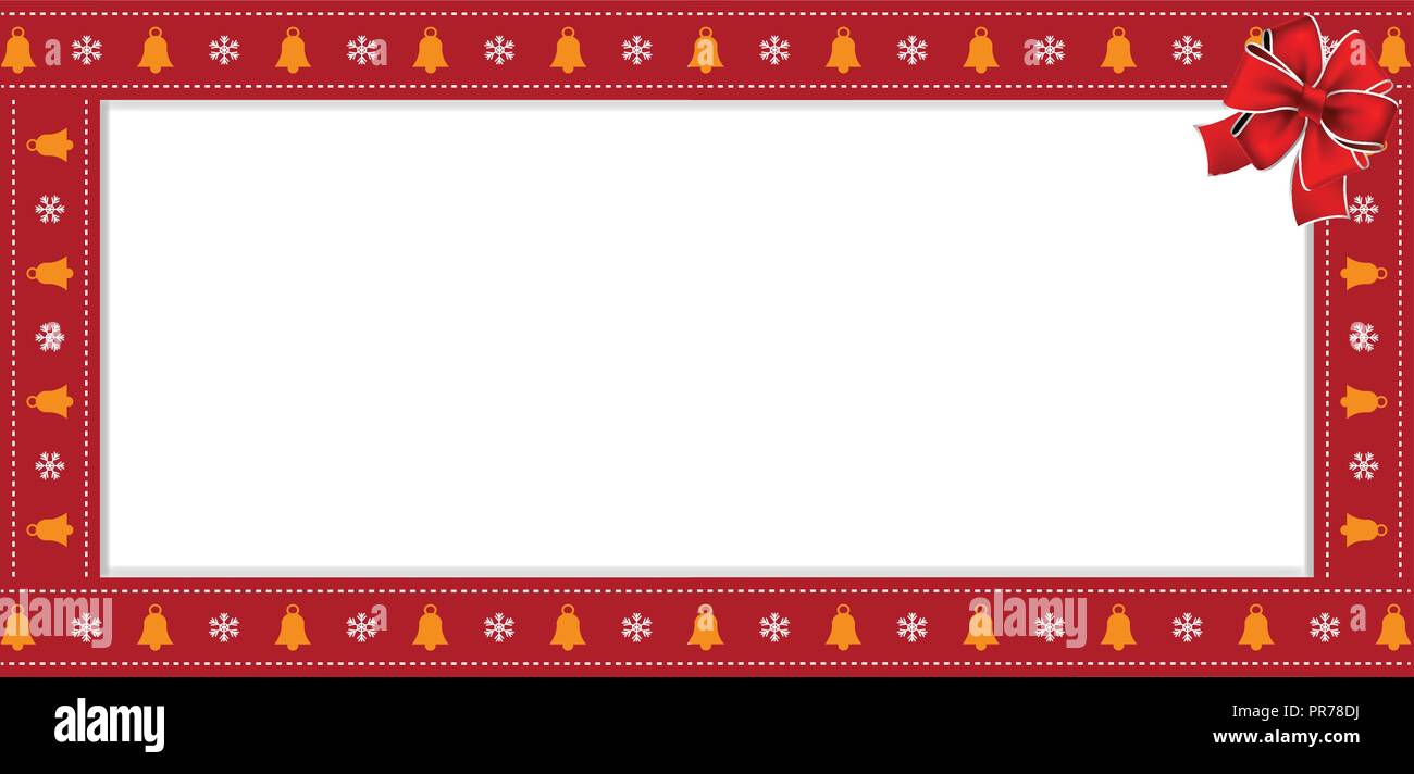 Cute Christmas Or New Year Rectangle Banner Border Frame With
