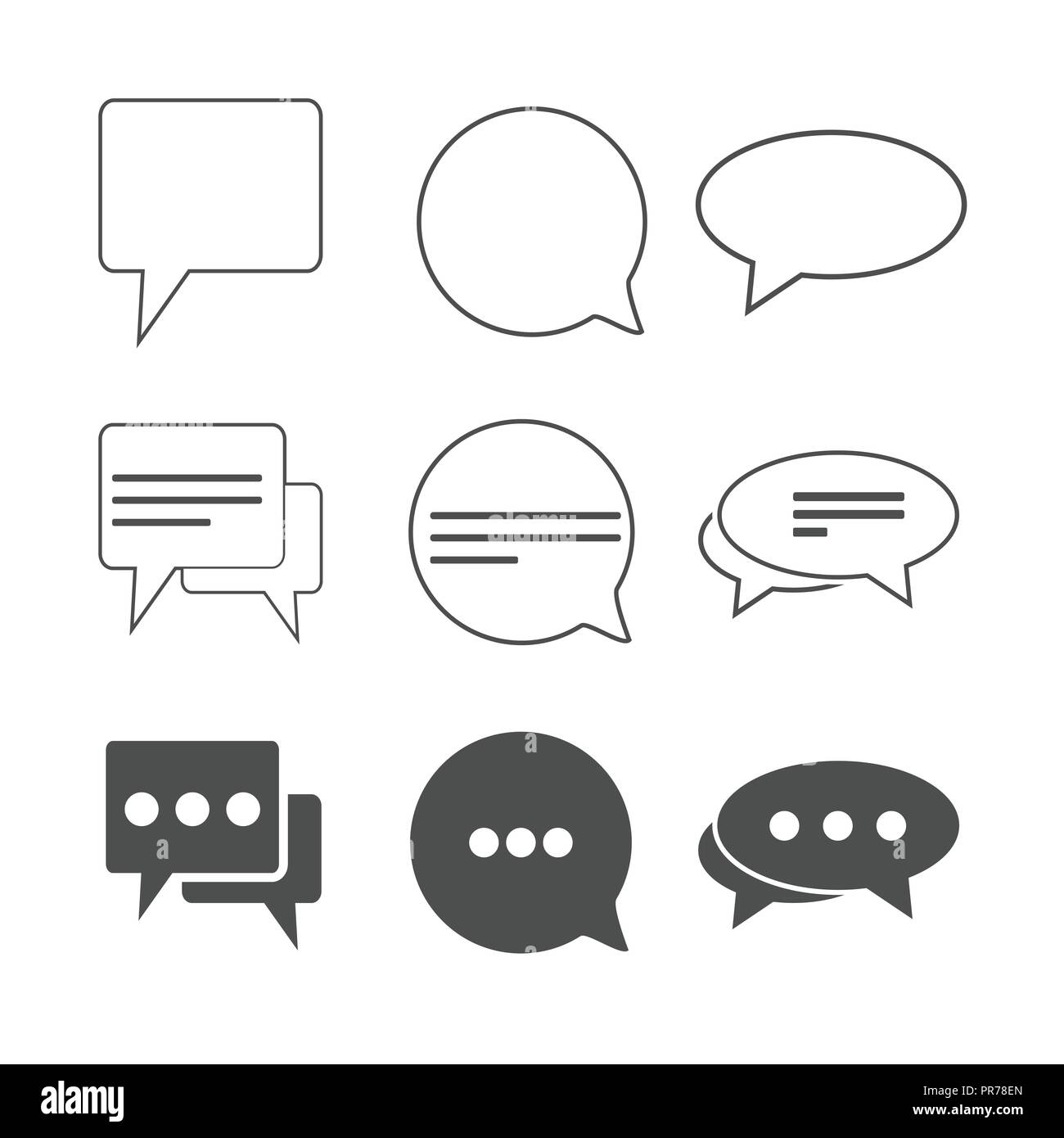Chat icon. Speech bubbles icon. Message sign. Vector illustration, flat design. Stock Vector
