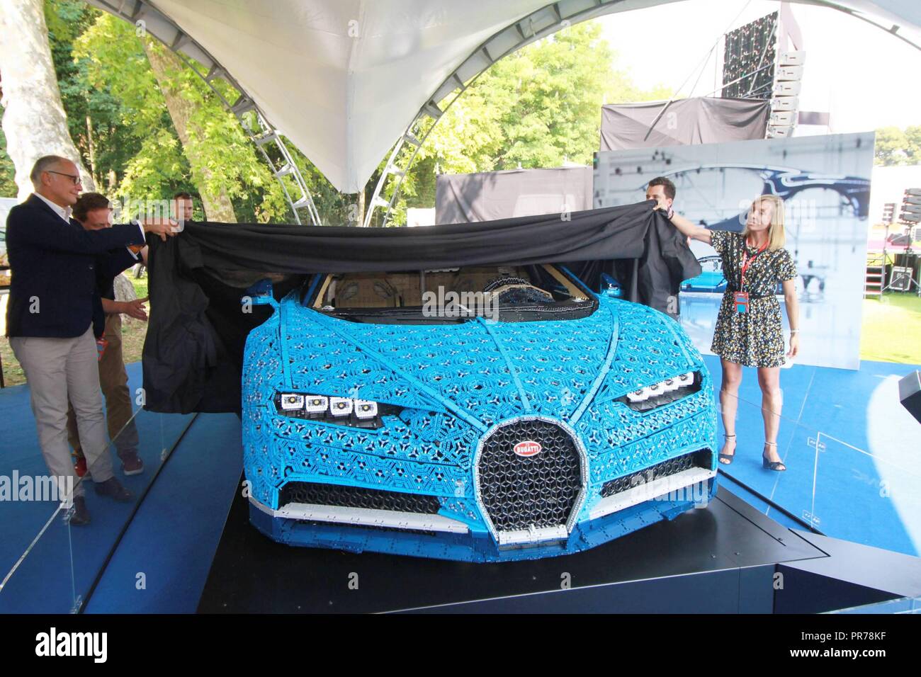 The presentation of the Bugatti Chiron built entirely with Lego at the  Autodrome of Monza Featuring: Lego Bugatti Chiron Where: Monza, Italy When:  30 Aug 2018 Credit: IPA/WENN.com **Only available for publication