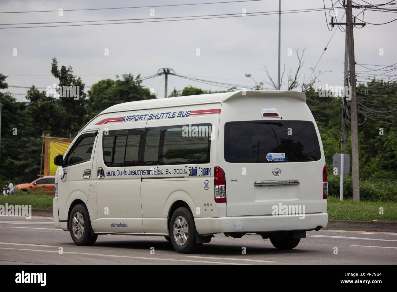 Chiangmai, Thailand - September 6 2018: Airport Shuttle Bus Van, Service  for Passenger of Airport from or to Hotel. Photo at road no.121 about 8 km  f Stock Photo - Alamy