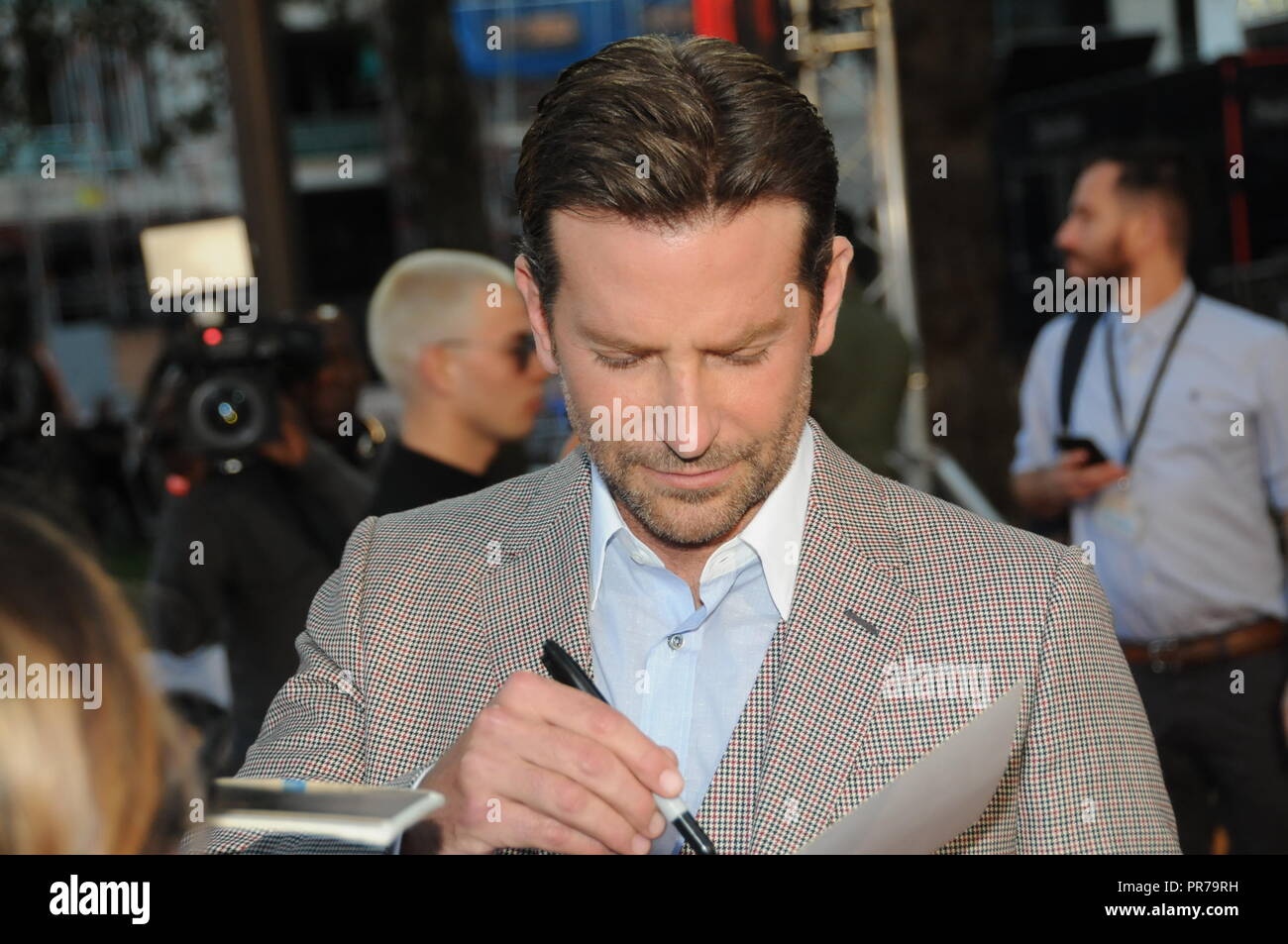 The actor and producer, Bradley Cooper, of A Star is Born, at the film's London premiere. Stock Photo