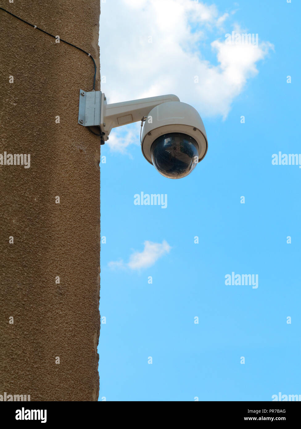 security camera on the wall Stock Photo