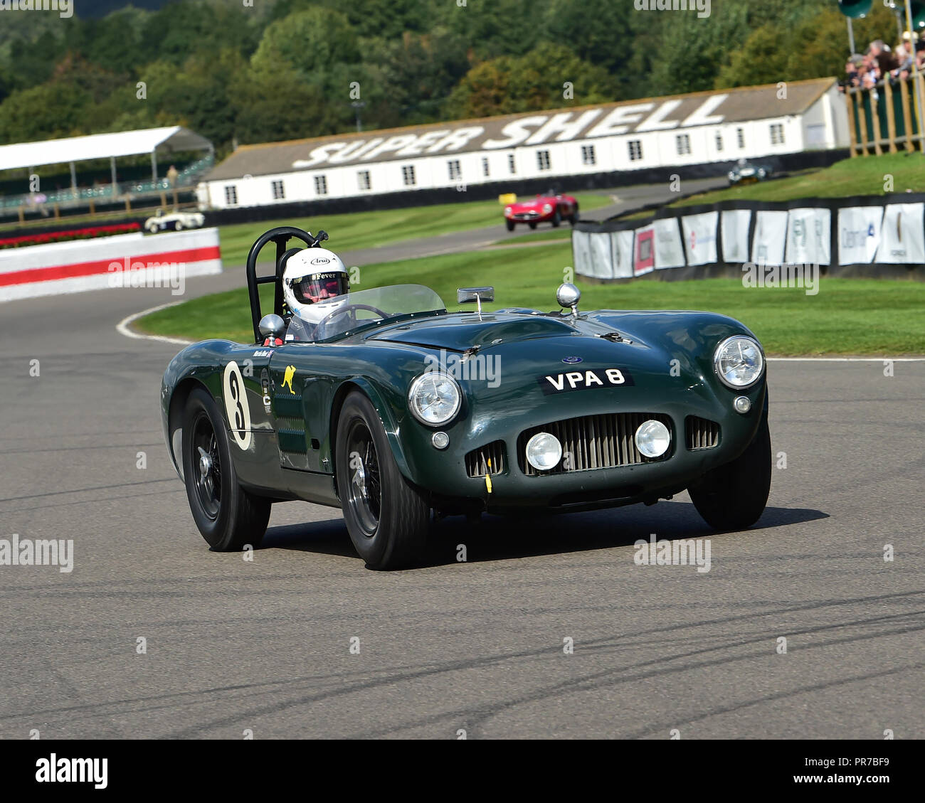 Martin Hunt, HWM Jaguar, Freddie March Memorial Trophy, sports cars, 1952 to 1955, Goodwood Revival 2018, September 2018, automobiles, cars, circuit r Stock Photo
