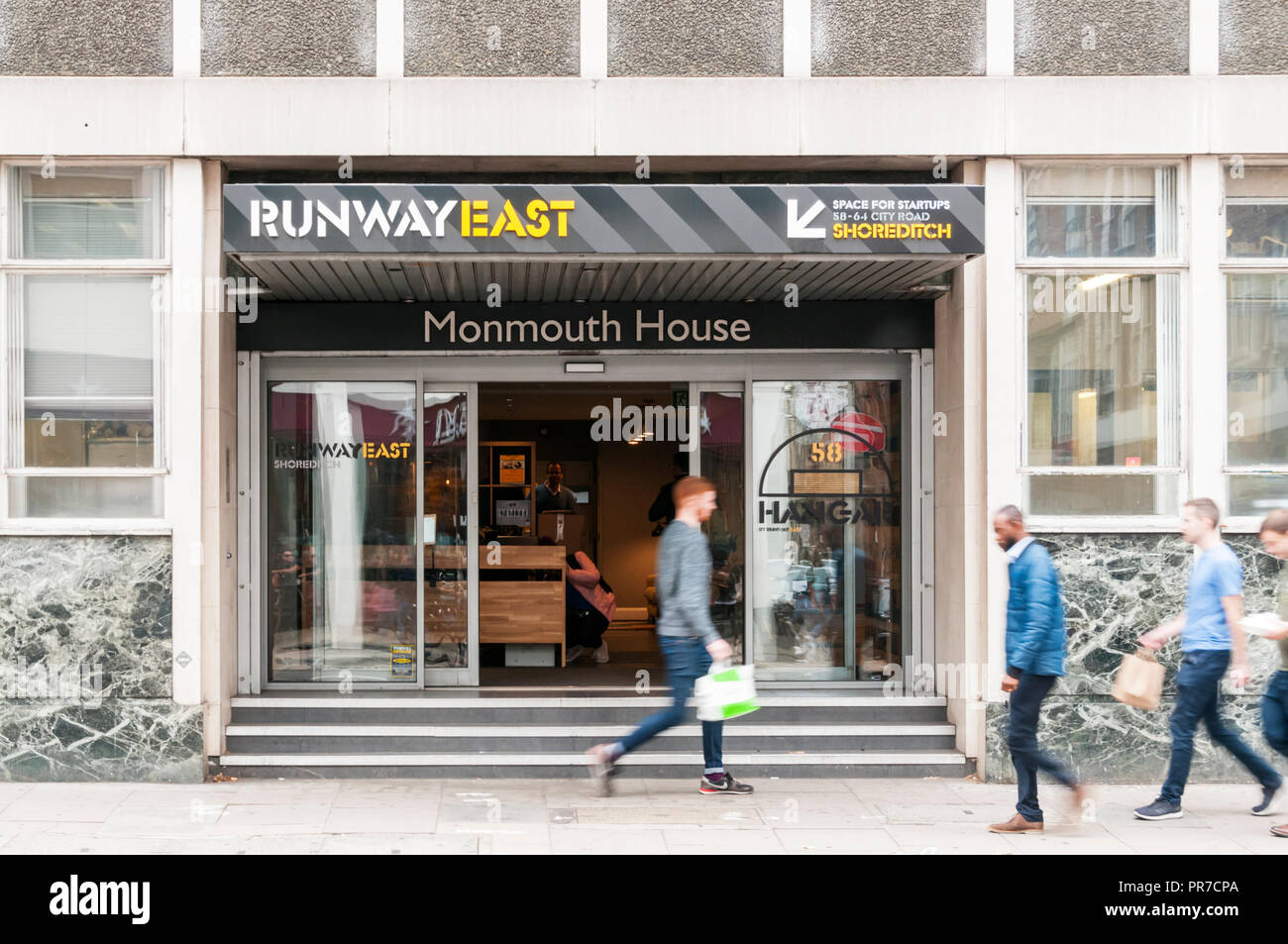 Runway East in City Road, London provides leasehold managed office space for startup companies. Stock Photo