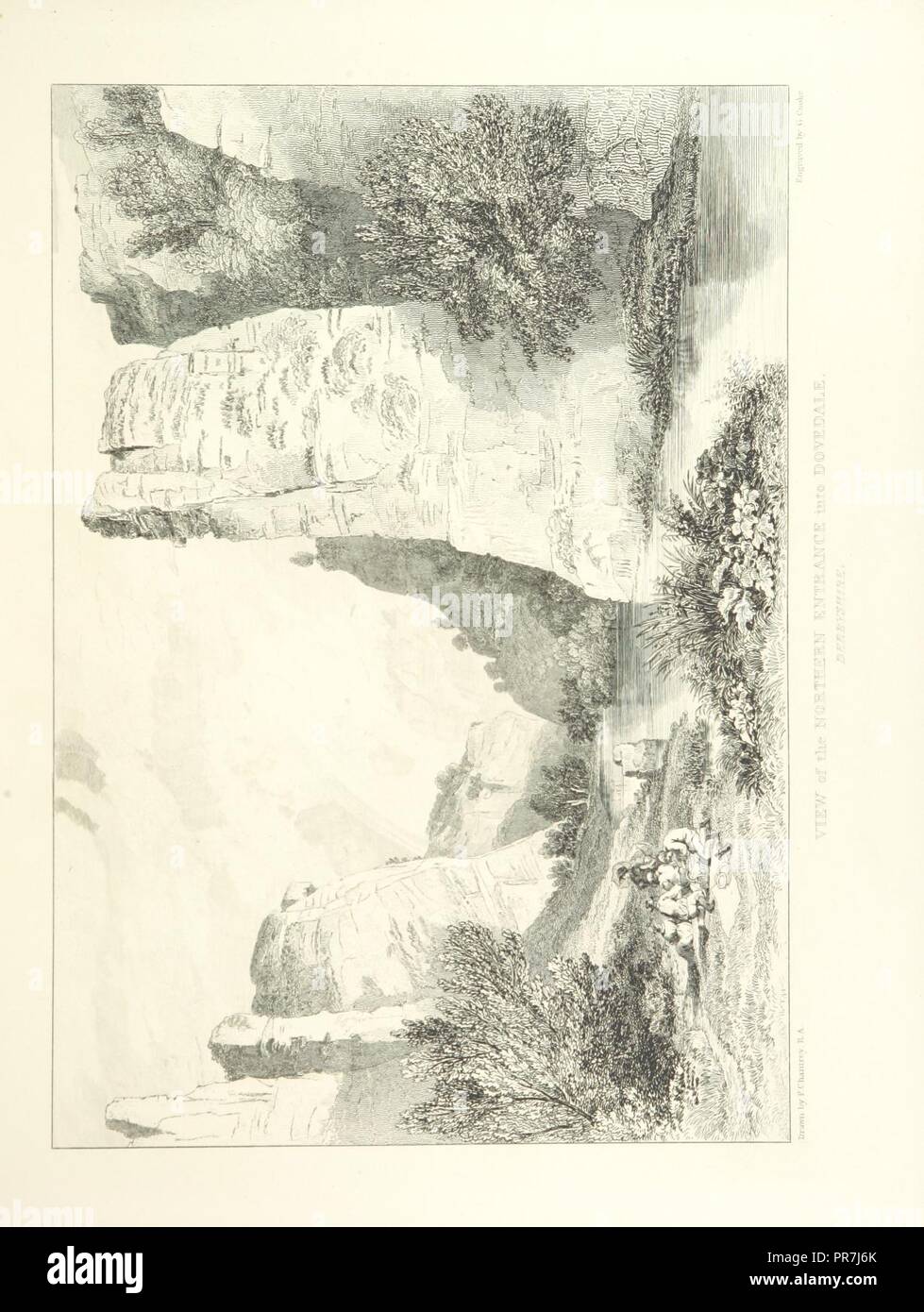 page 177 of 'Chantrey's Peak Scenery or Views in Derbyshire. Engraved by W. B. and George Cooke after drawings by Sir F. L. Chantrey, R. A. With historical and topographical descriptions by James Croston' by The B0013. Stock Photo