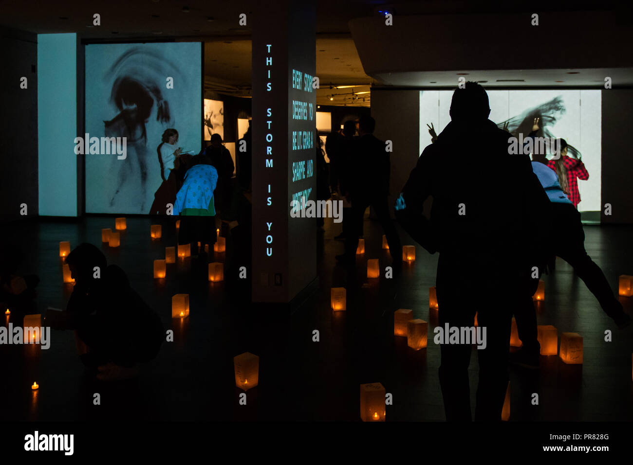 Toronto, Canada. September 29, 2018. Zahra Saleki's This Storm is You exhibit at the Ontario Science Centre during the 2018 Nuit Blanche Toronto. Dominic Chan/EXimages Credit: EXImages/Alamy Live News Stock Photo
