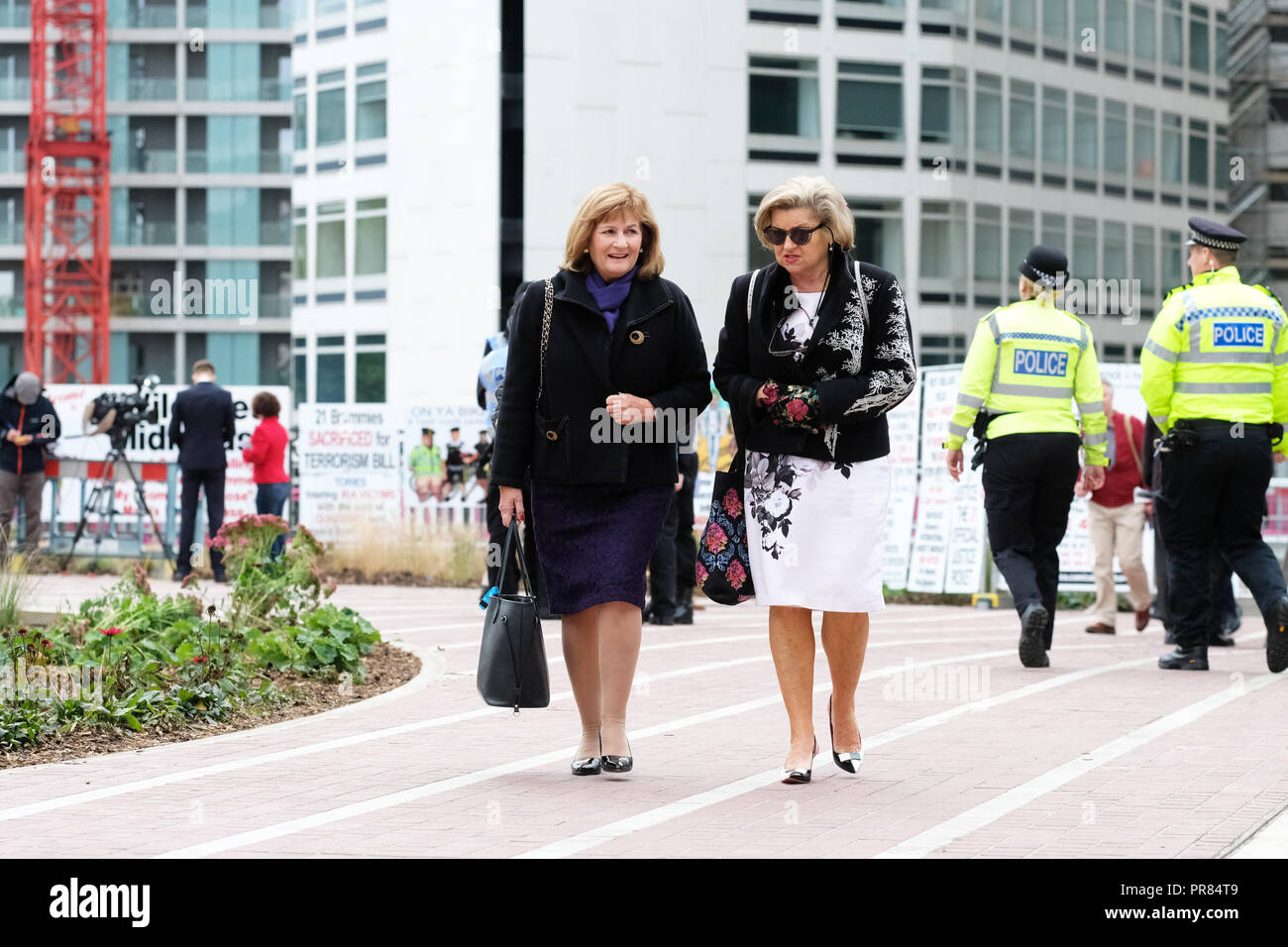 Birmingham, UK. 30th September 2018. Tory party delegates arrive for the first day of the Conservative Party Conference at the ICC in Birmingham  - Photo Steven May / Alamy Live News Stock Photo