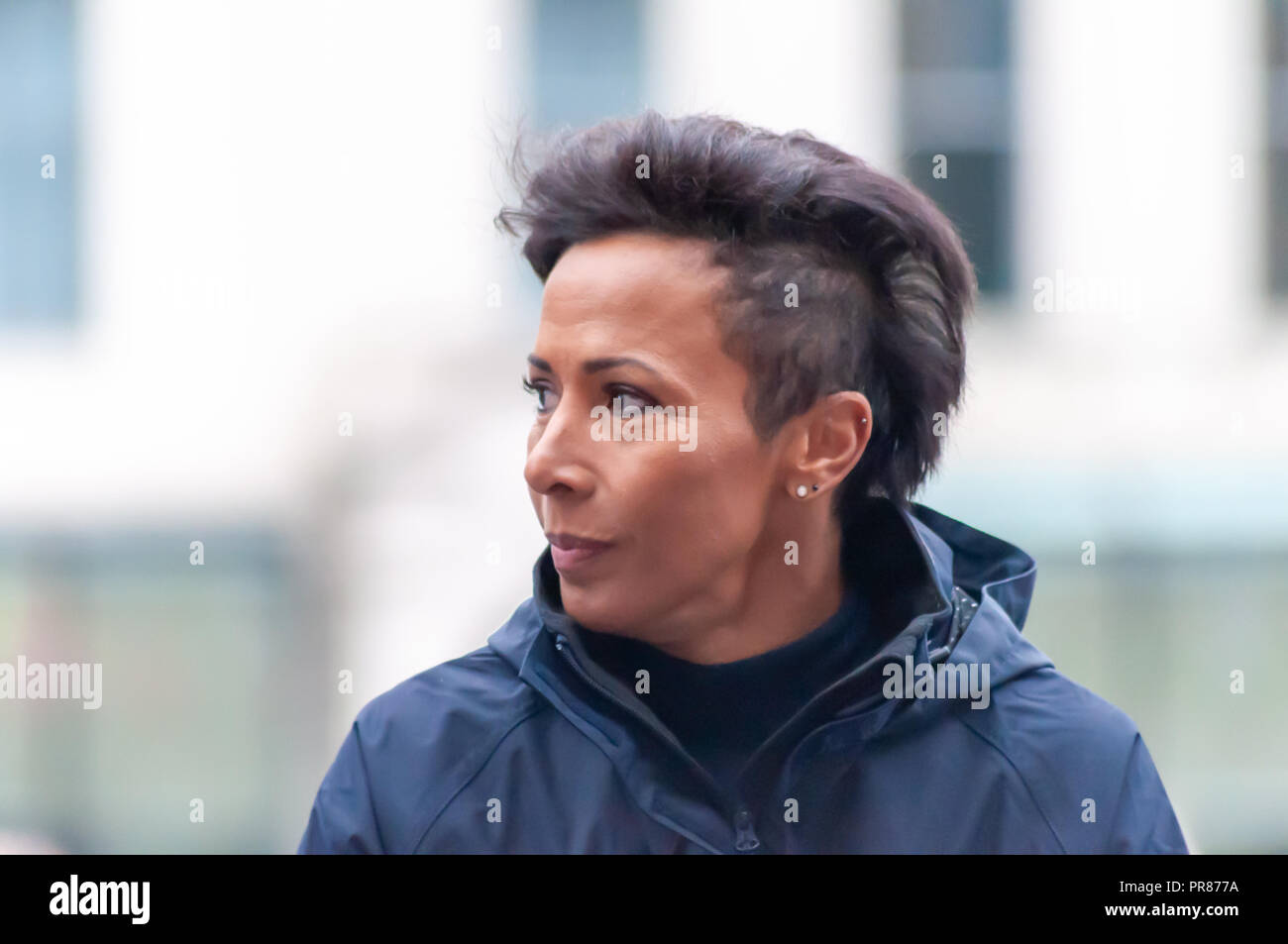 Glasgow, Scotland, UK. 30th September, 2018. Colonel Dame Kelly Holmes in George Square at the start of the annual Great Scottish Run. Credit: Skully/Alamy Live News Stock Photo