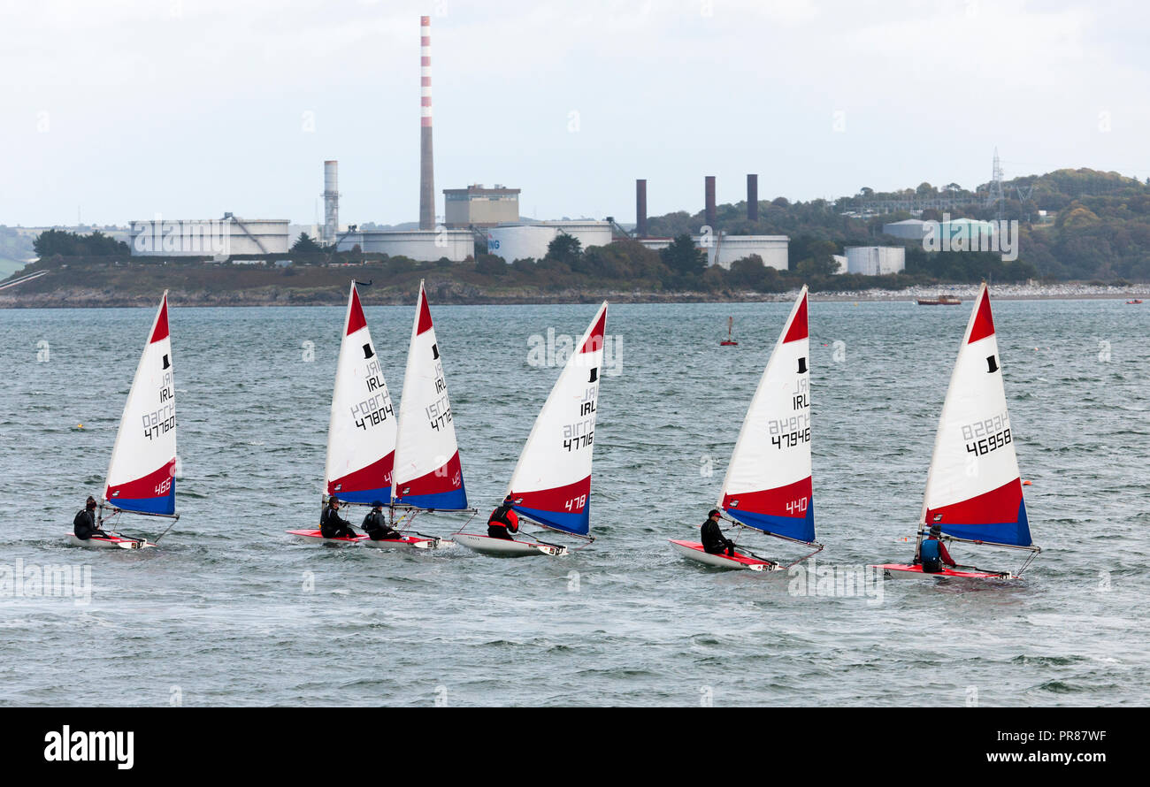 Crosshaven, Cork, Ireland. 30th September, 2018. Topper sailing dinghys