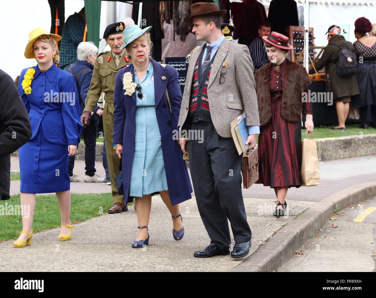 Bletchley Park, UK. 30 September 2018. Vintage vehicles and outfits
