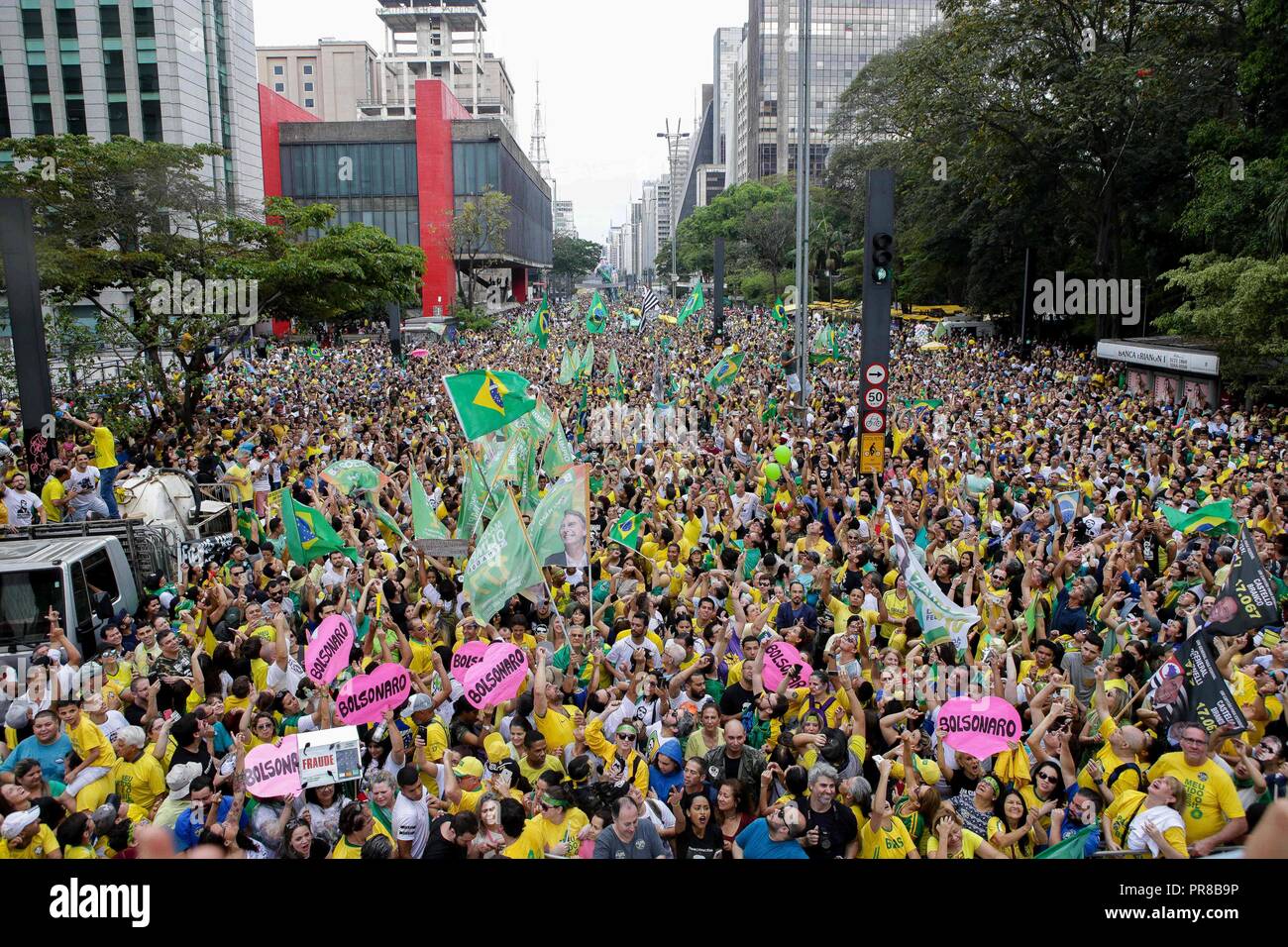 Sao Paulo, Brazil. 30 September 2018. thousands of people participate ...