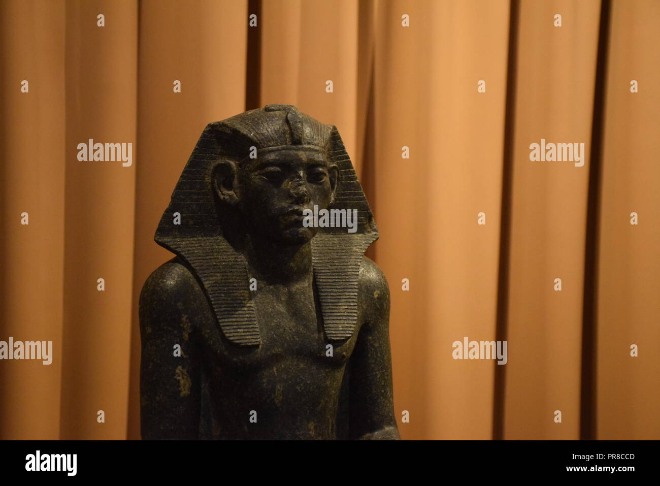 Statue of Pharaoh inside the egyptian hall of Hermitage museum, the second largest museum in the world in Saint Petersburg, Russia Stock Photo