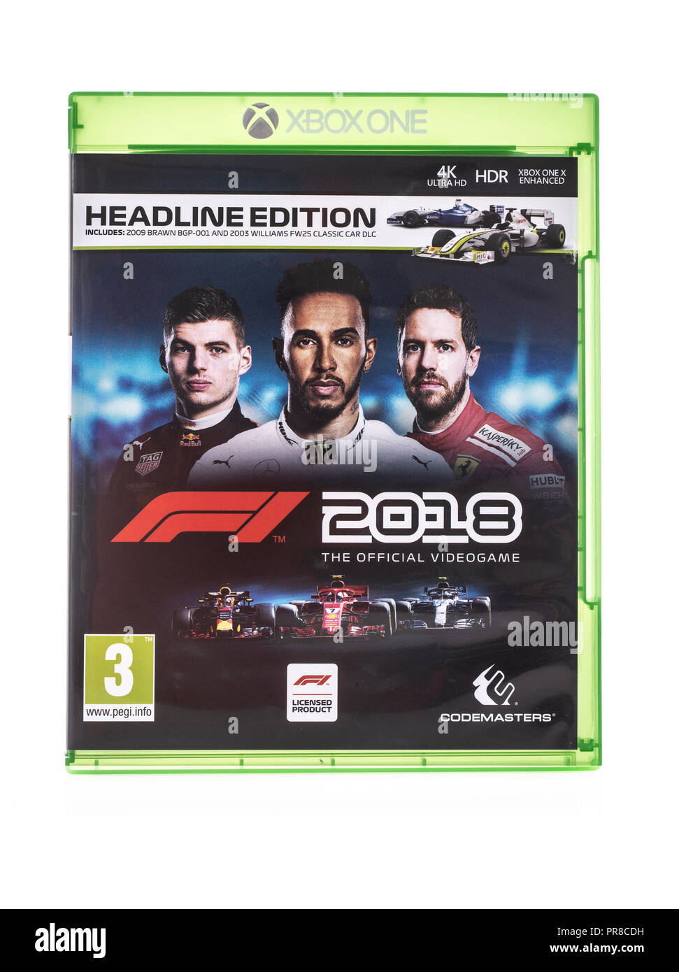 SWINDON, UK - SEPTEMBER 30, 2018: F1 2018 by Codemasters for the XBOX ONE console Stock Photo
