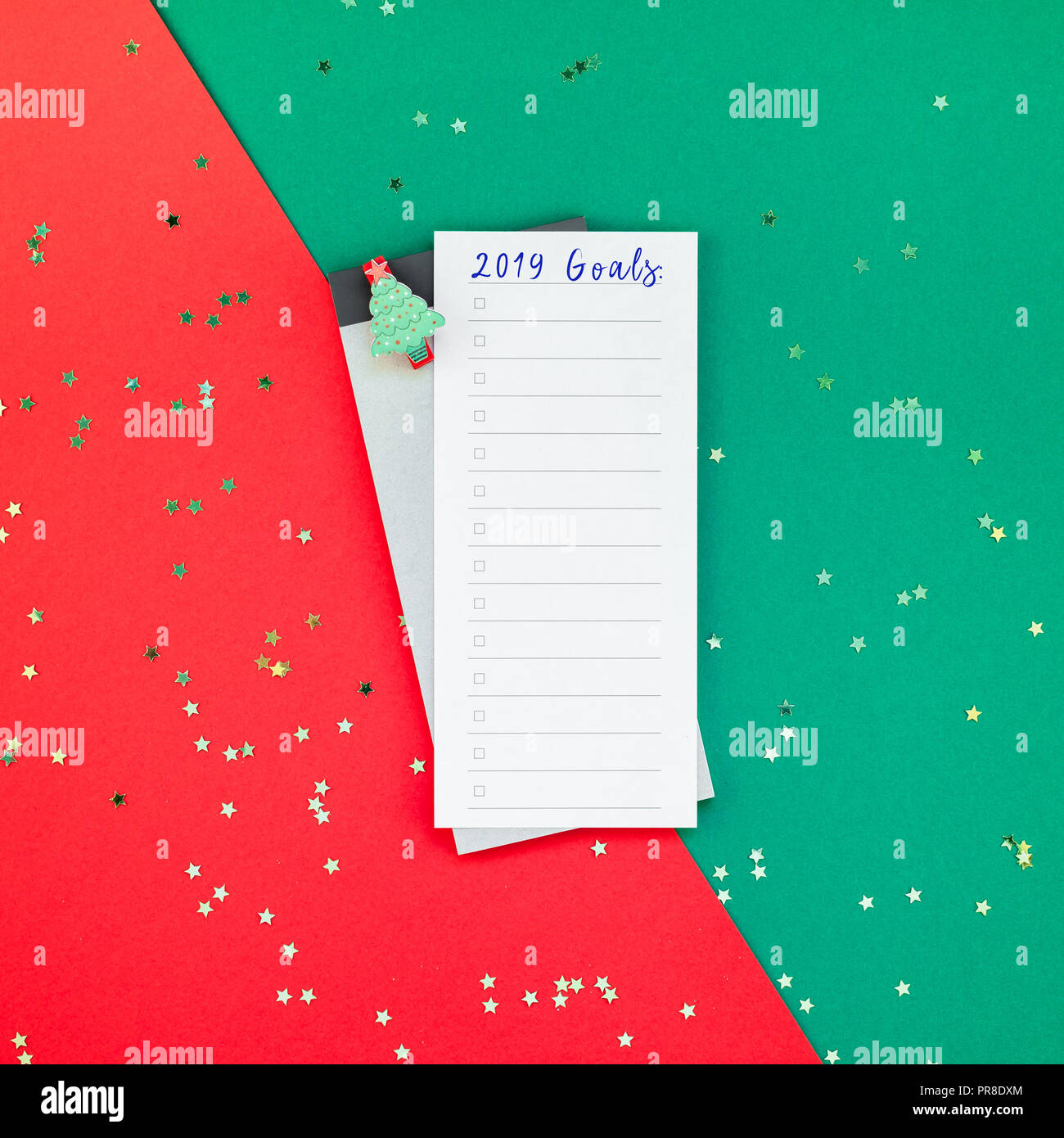 Download Creative New Year Or Christmas Todo List Event Planner Mockup Flat Lay Top View Xmas Holiday Celebration Holiday Schedule Check List On Red Green Pape Stock Photo Alamy