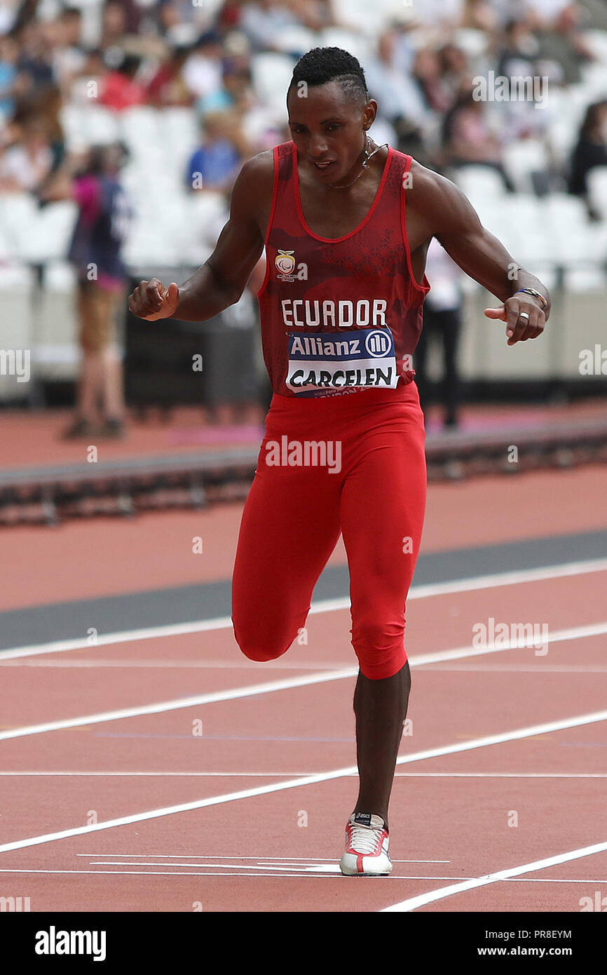 Damian CARCELEN of Ecuador in the Men's 400m T20 heats at the World Para Championships in London 2017 Stock Photo