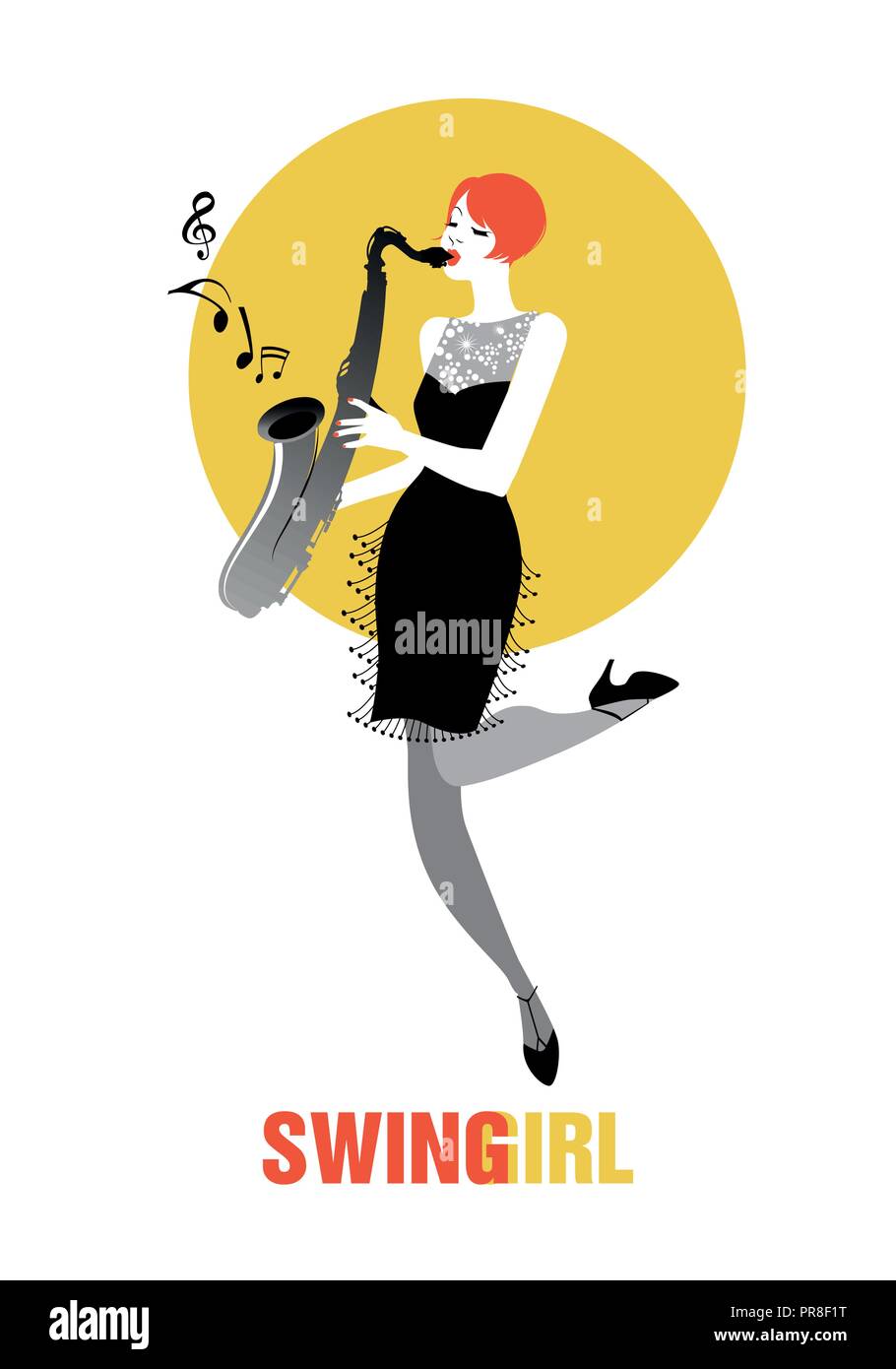Flapper girl 1920s illustration hi-res stock photography and images - Alamy