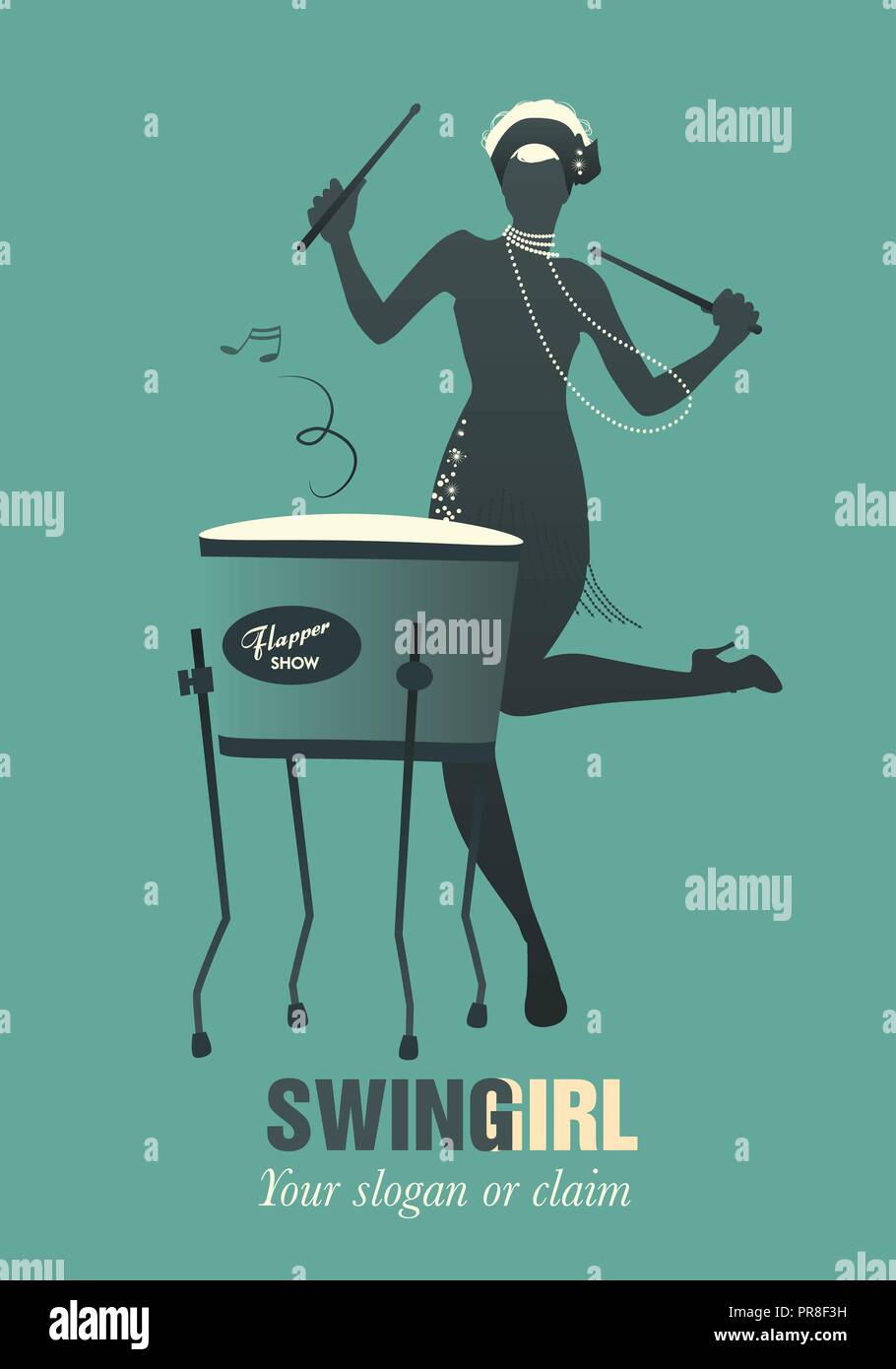 Flapper girl 1920s illustration hi-res stock photography and images - Alamy