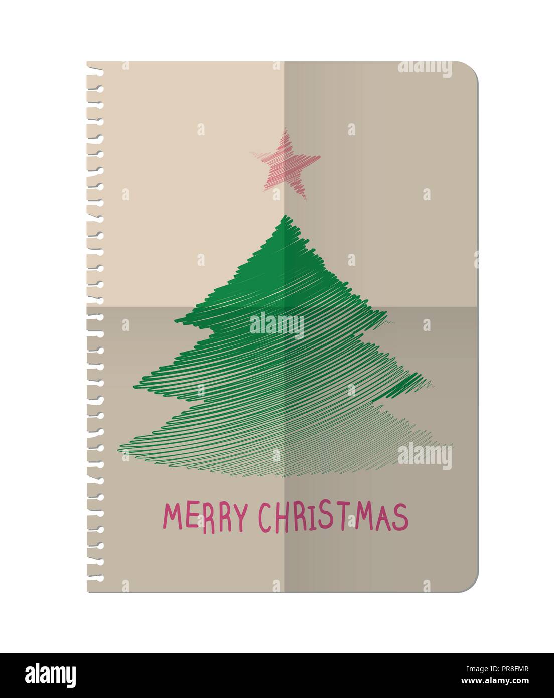 Hand sketch Christmas tree and star. Vector illustration Stock Vector ...