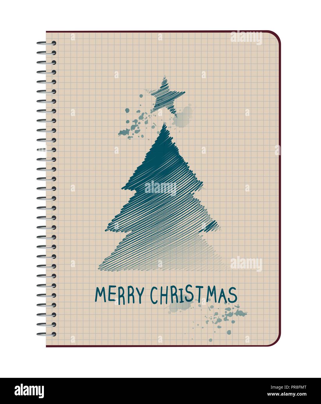 Hand sketch Christmas tree and star. Vector illustration Stock Vector ...
