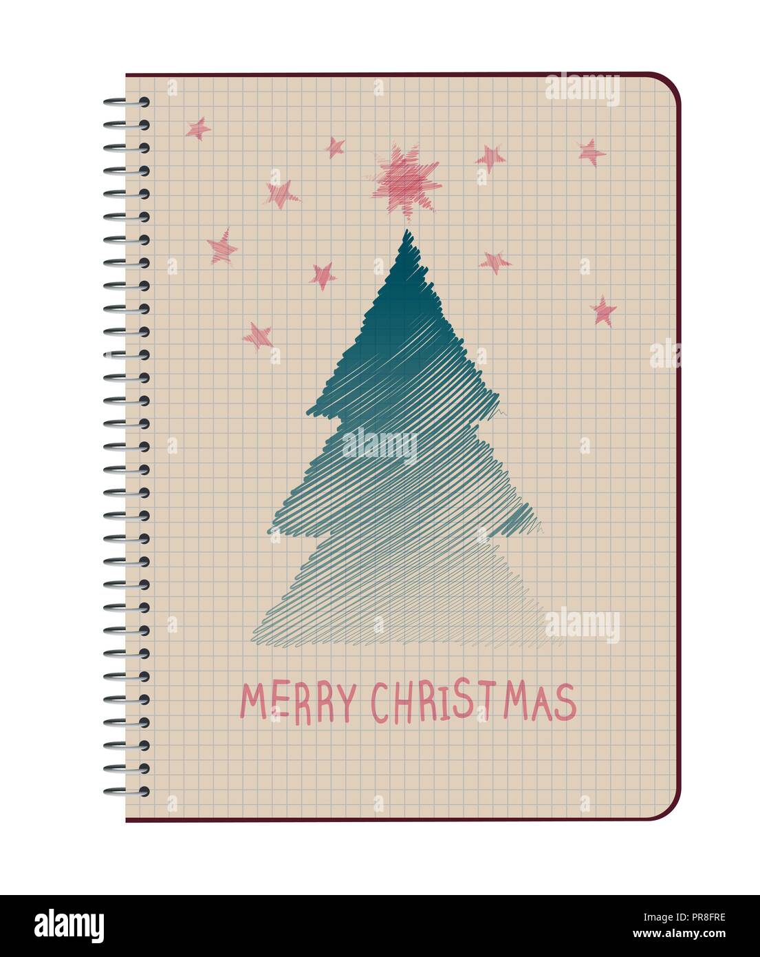 Hand sketch Christmas tree and star. Vector illustration Stock Vector ...