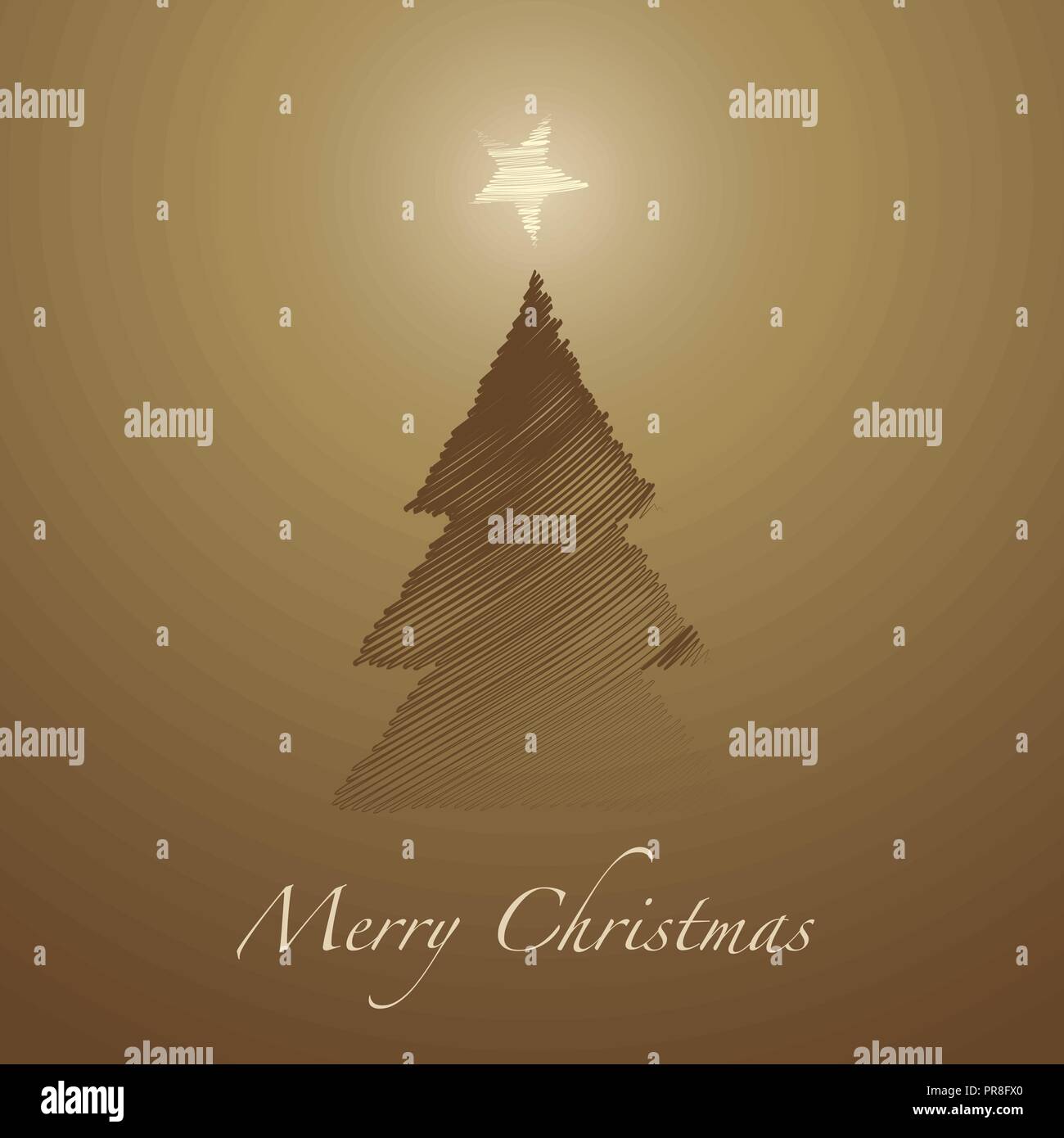 Hand sketch Christmas tree and star. Vector illustration Stock Vector ...