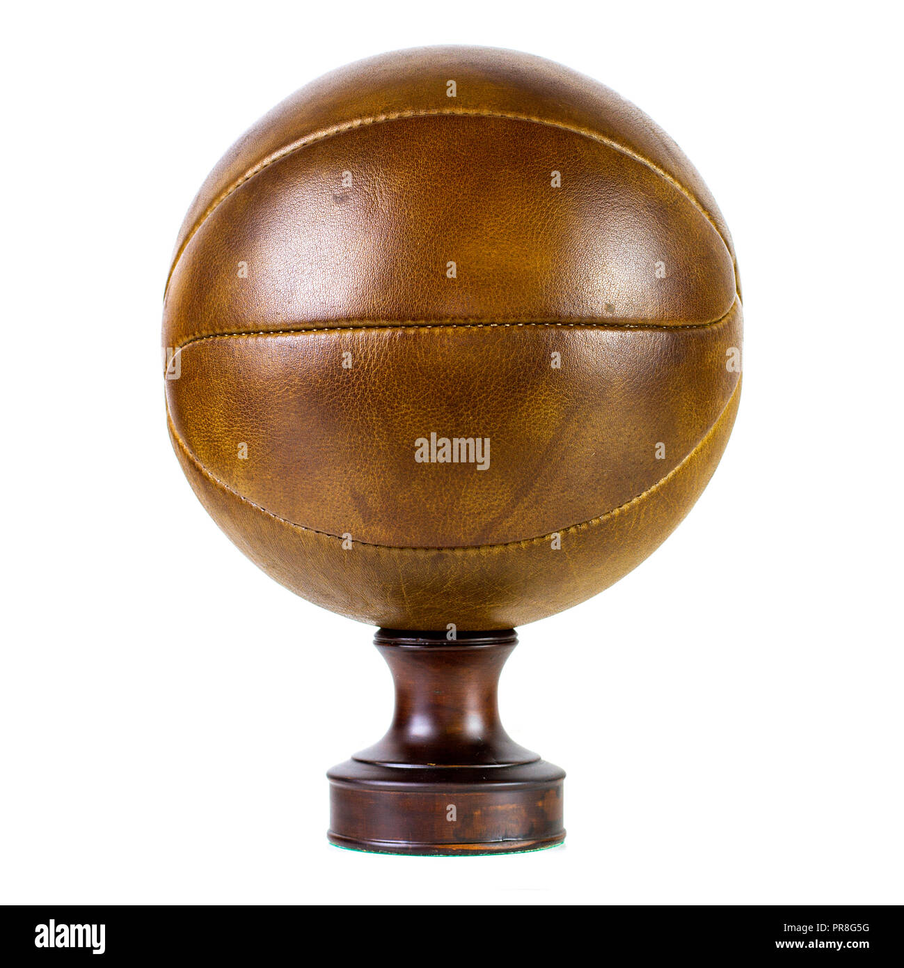 vintage leather basketball ball retro Stock Photo
