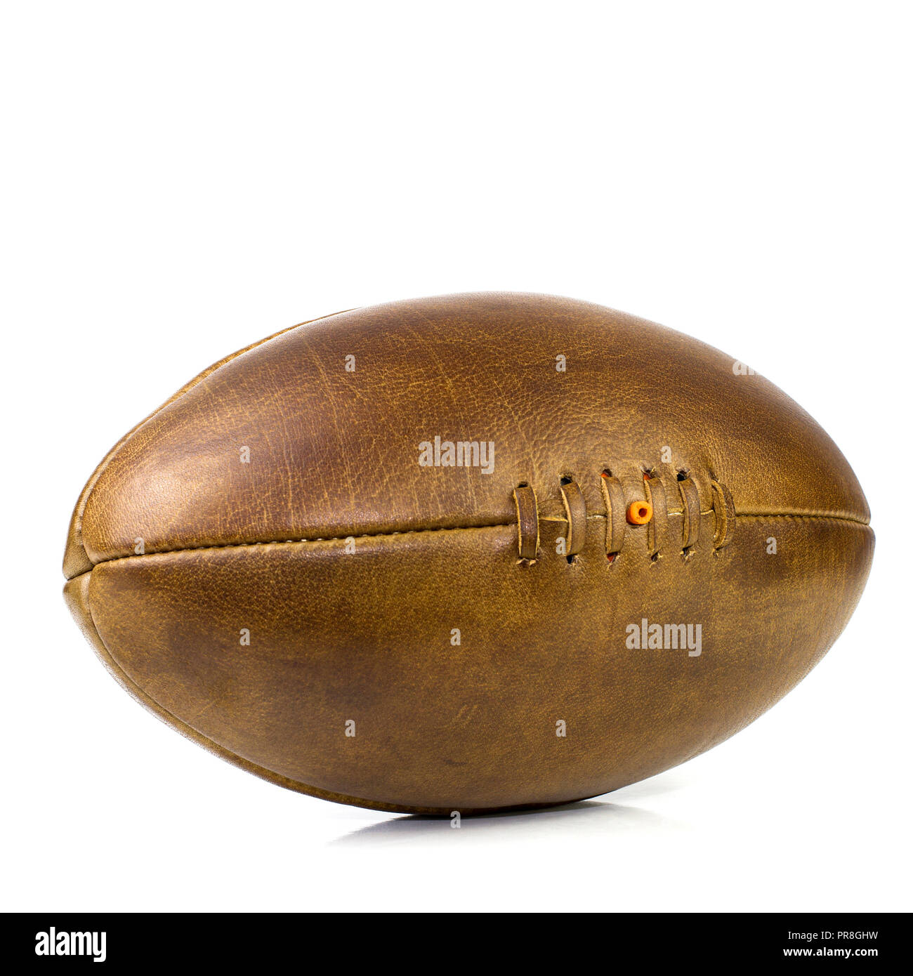 vintage lace up leather rugby ball Stock Photo