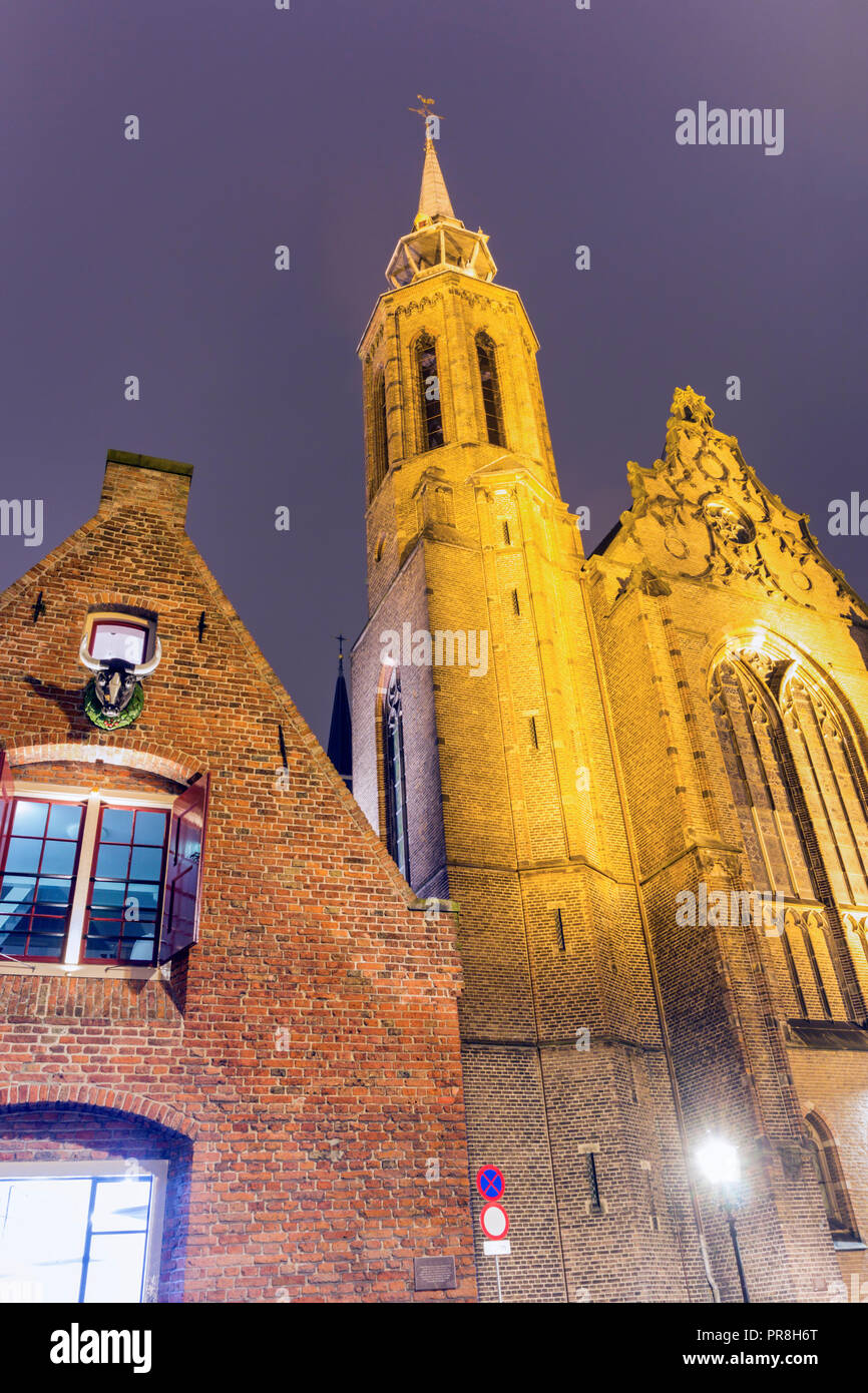 Church in Utrecht at dawn. Utrecht, South Holland, Netherlands. Stock Photo