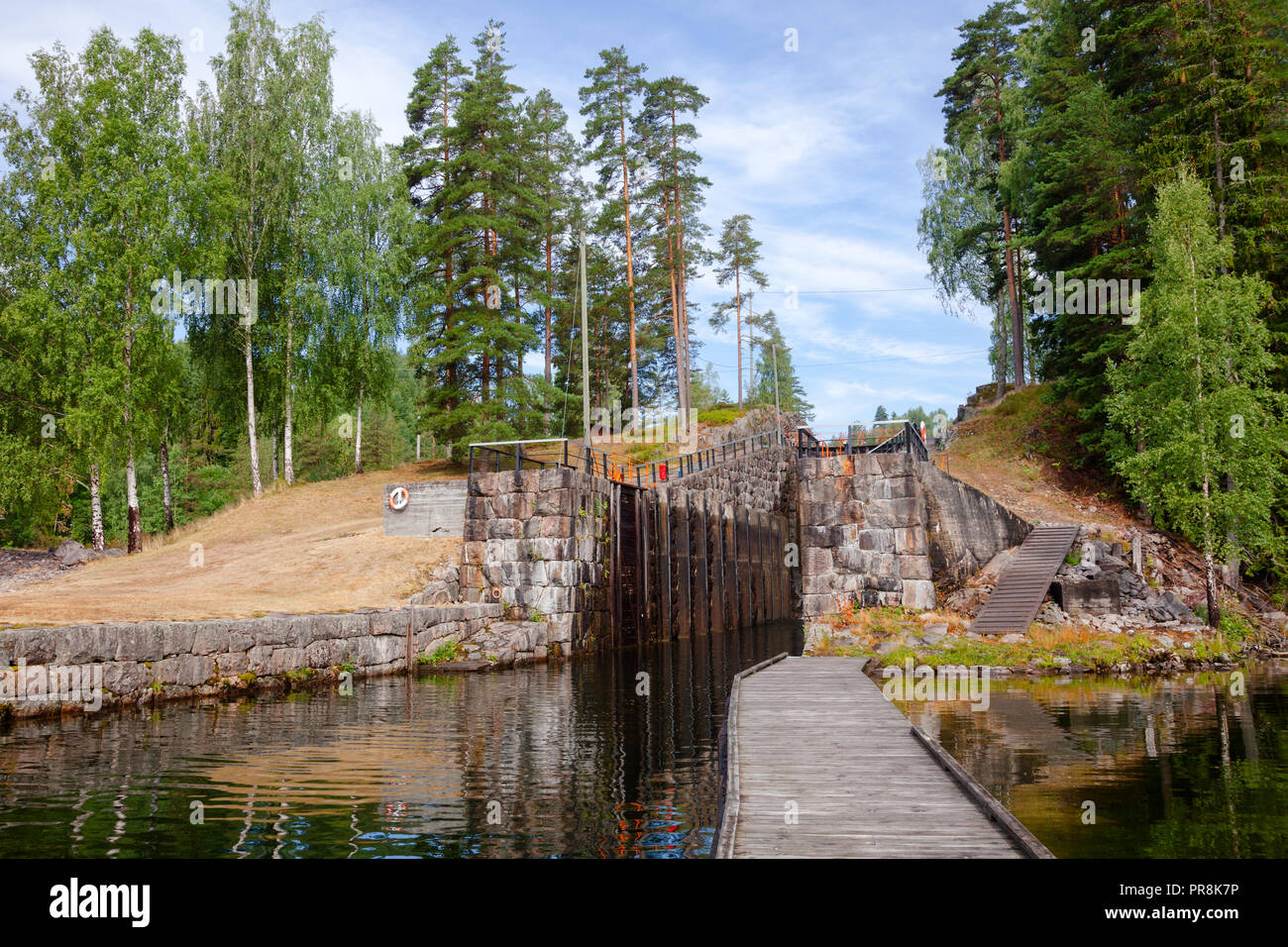 Eidsfoss lock on the Telemark Canal that connects Skien to Dalen in