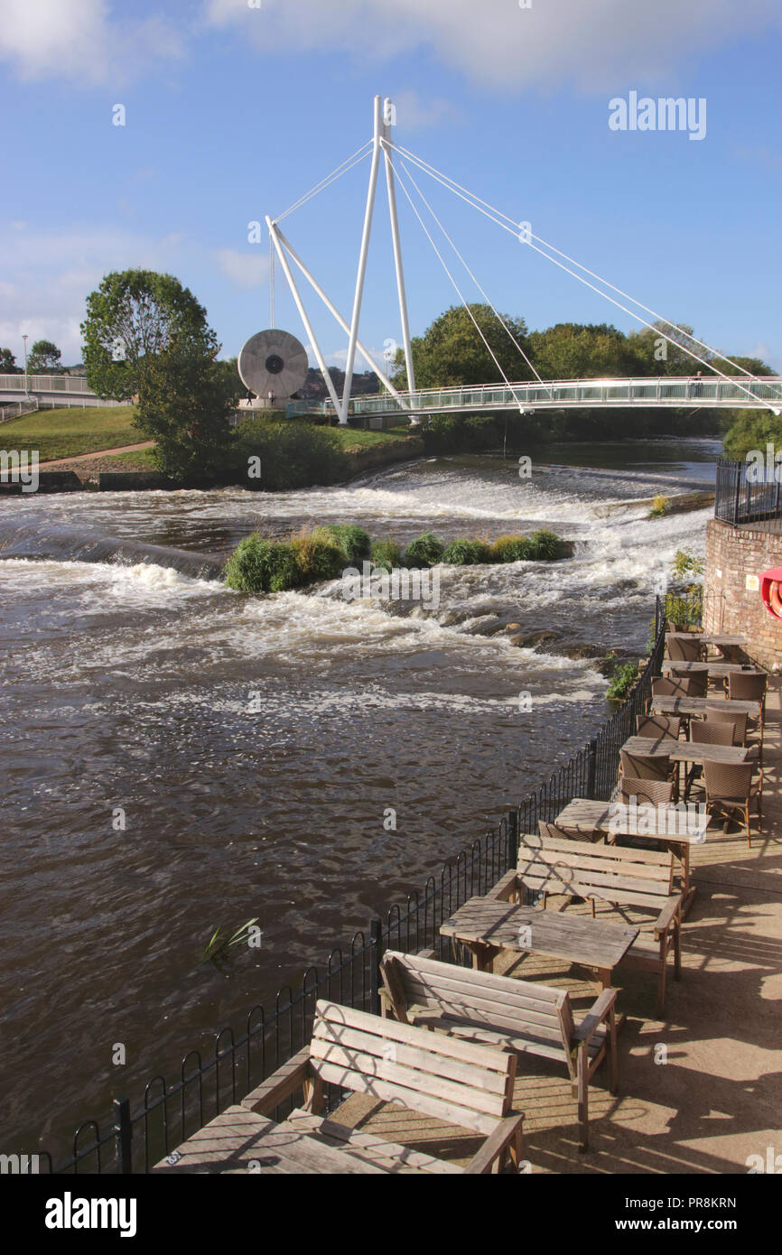 Millers Crossing on River Exe Exeter Devon Stock Photo