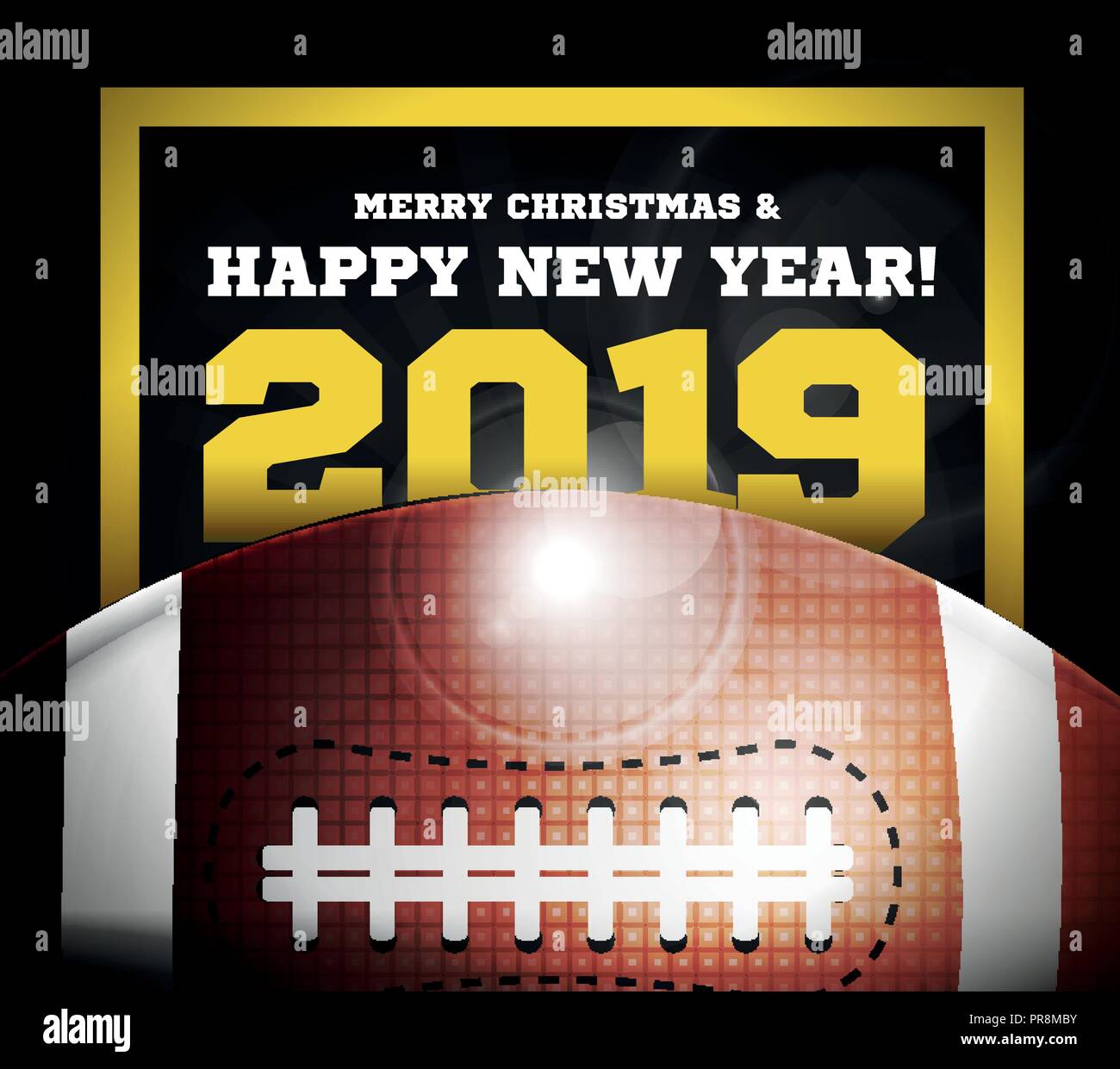 Happy New Year 19 On The Background Of A Ball For American Football Vector Stock Vector Image Art Alamy Happy New Year 19 On The Background Of A Ball For American Football Vector Stock Vector Image Art Alamy