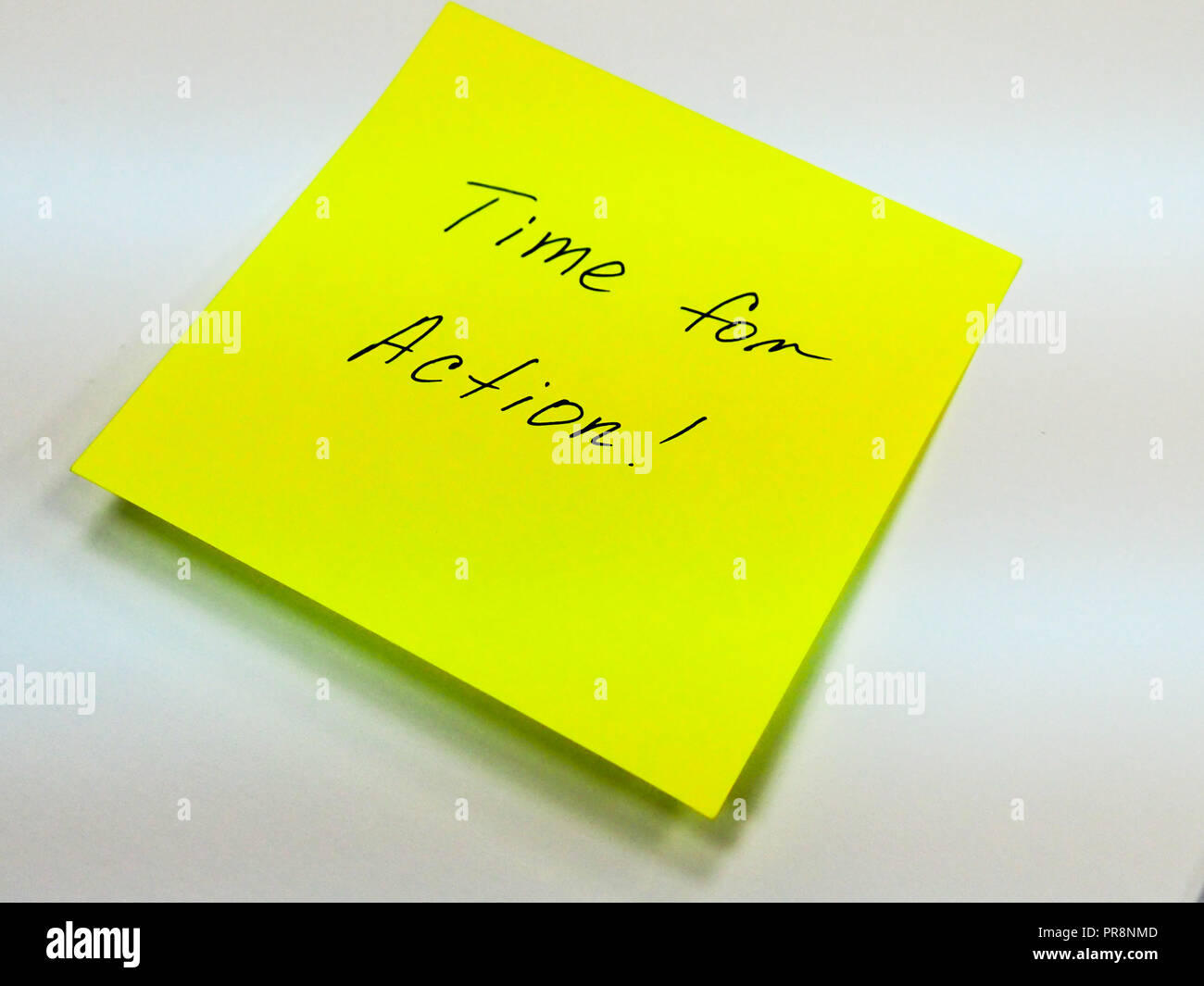 Sticky note with text time for action motivation stock photo alamy