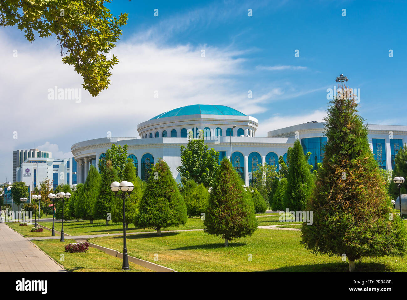 Modern Library building of Alisher Navoi in Tashkent, Uzbekistan. Stock Photo