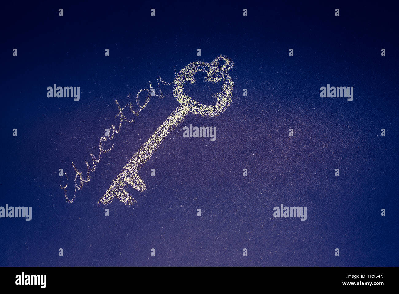 Retro styled golden color key forms the word key Stock Photo - Alamy