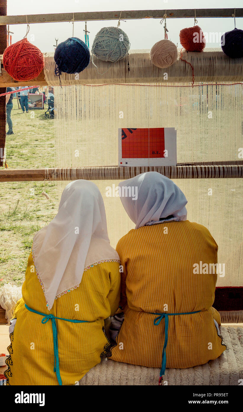 Carpet of traditional types made on a loom Stock Photo Alamy