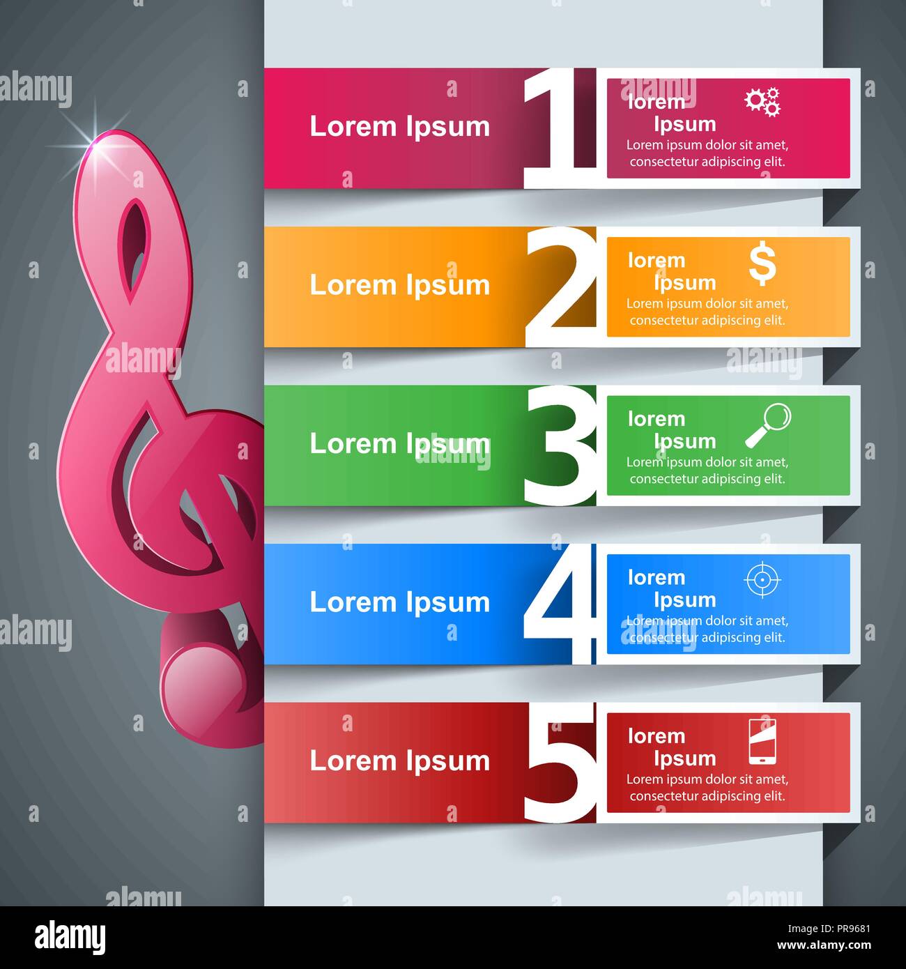 Music Infographic. Treble clef icon. Note icon Stock Vector Image & Art ...