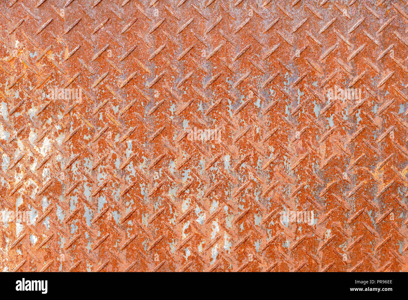 Rusted diamond steel plate background texture Stock Photo